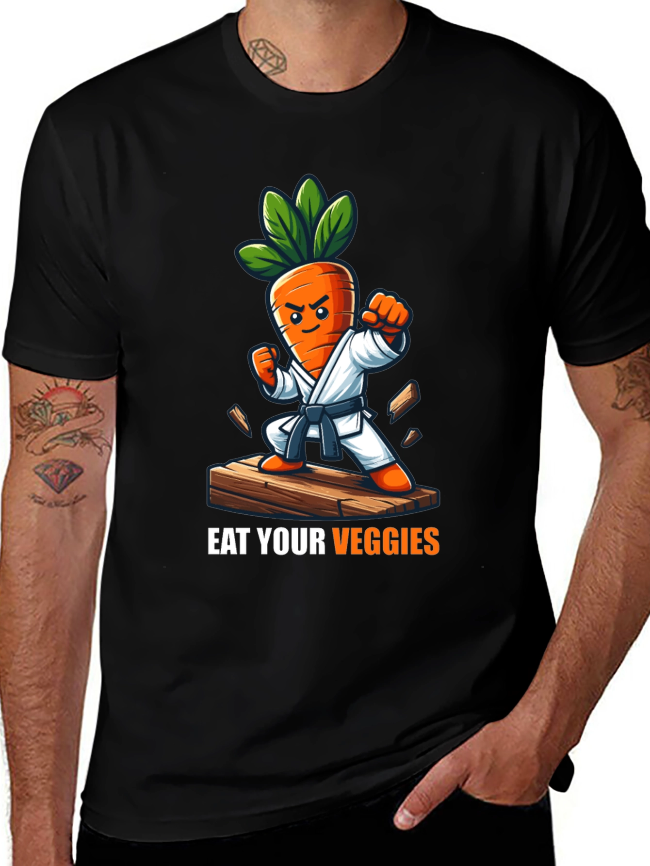 Eat Your Veggies Karate Carrot T-Shirt