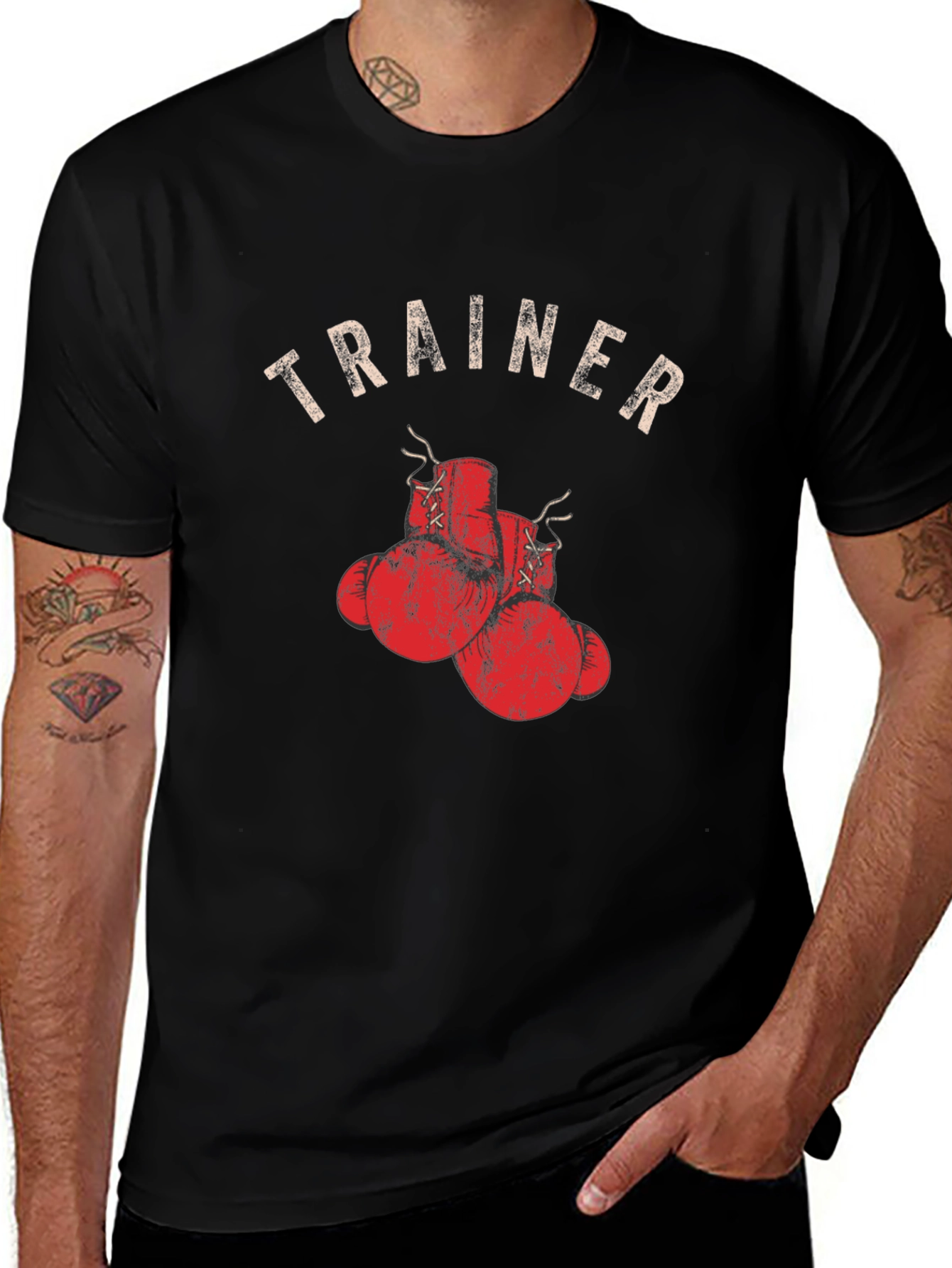 Trainer Boxing Gloves Graphic Tee - Black