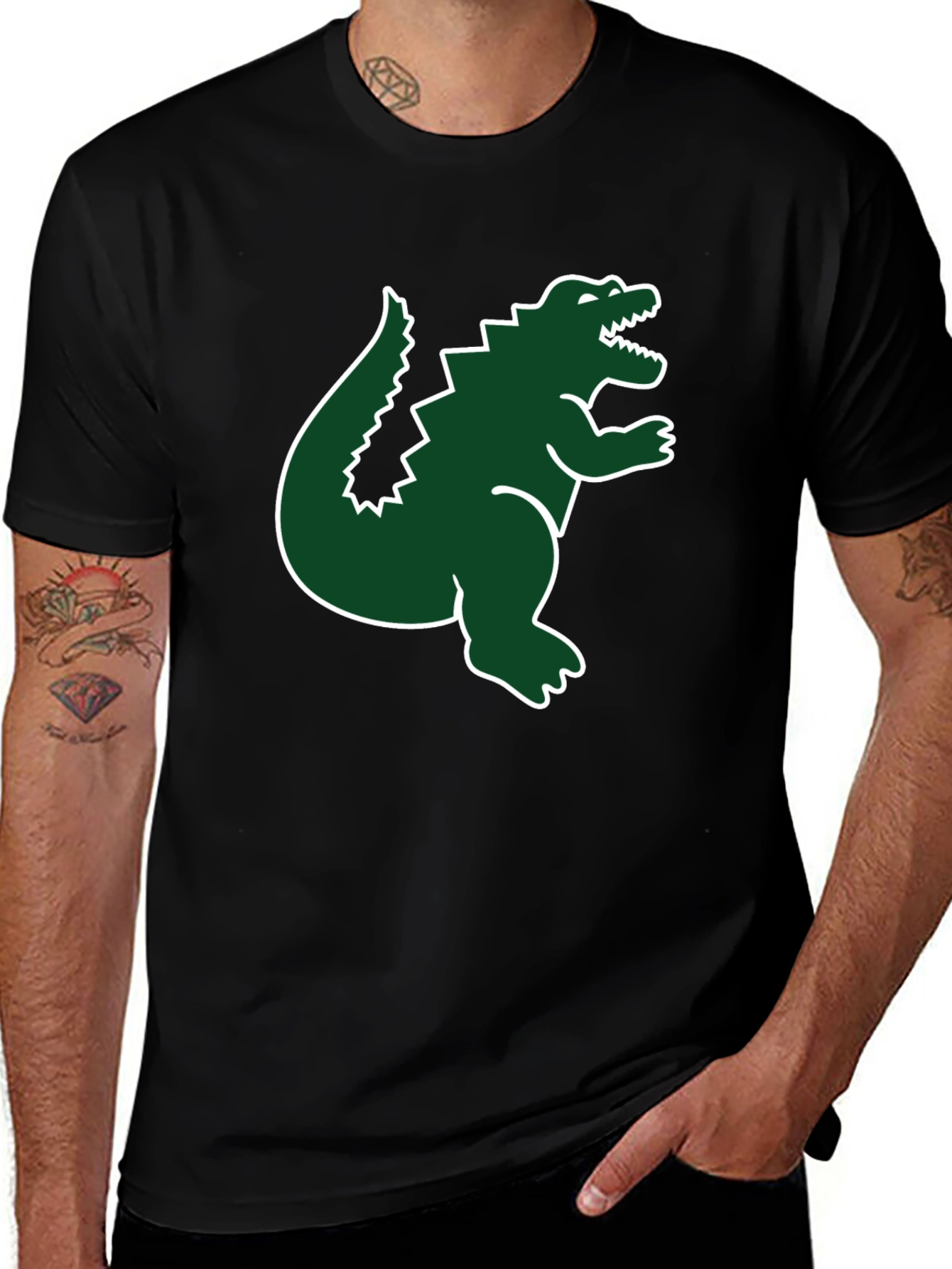 Dinosaur Graphic Tee - Mens Black T-Shirt