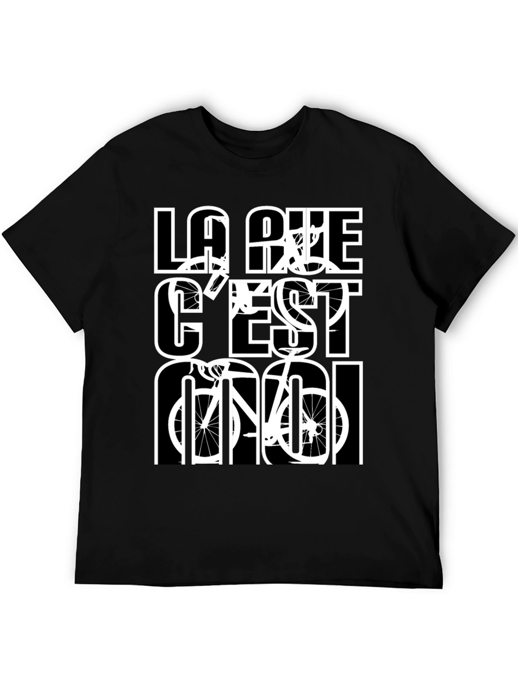 La Rue Cest Moi Black Graphic T-Shirt