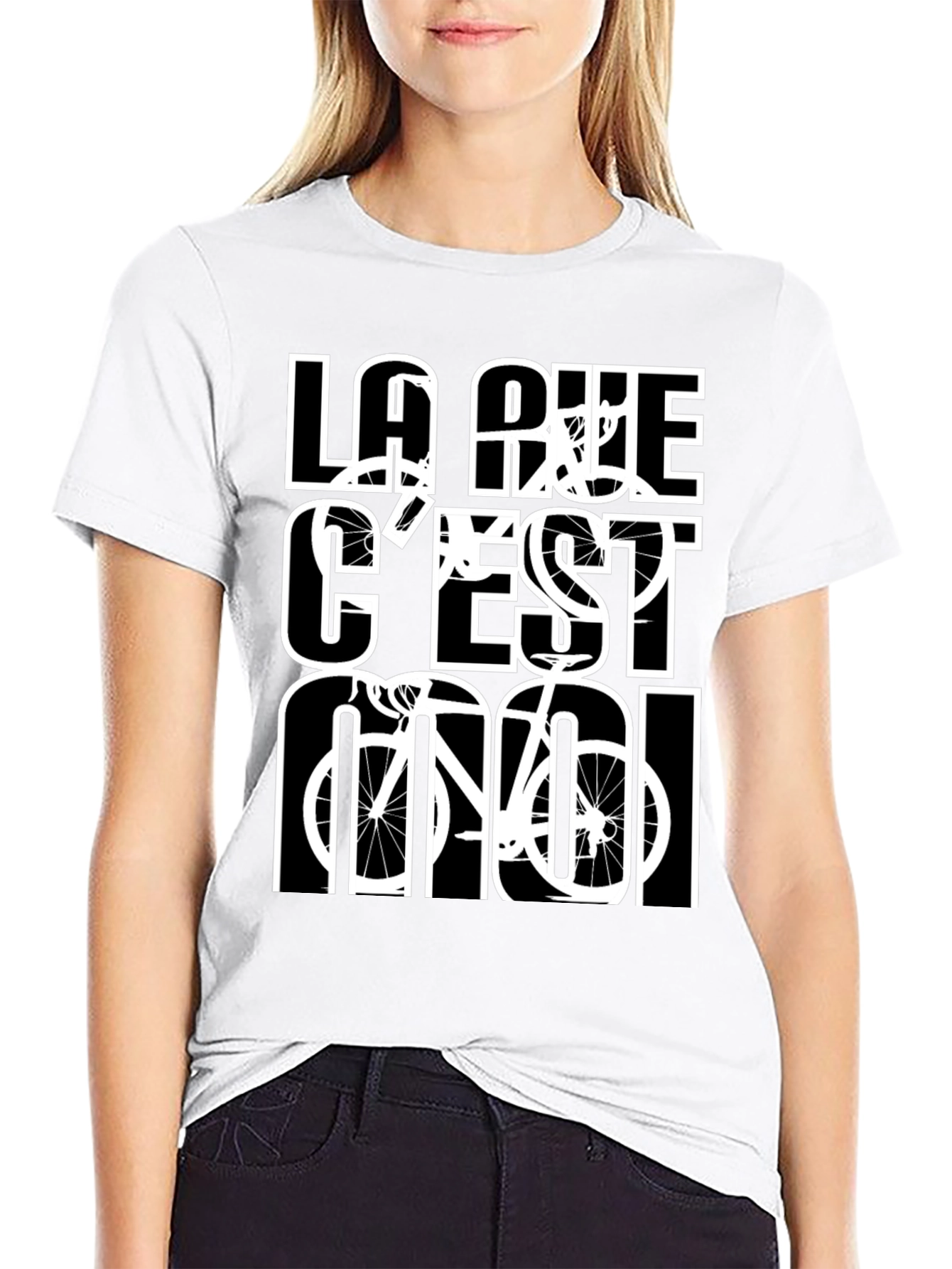 La Rue Cest Moi Black Graphic T-Shirt