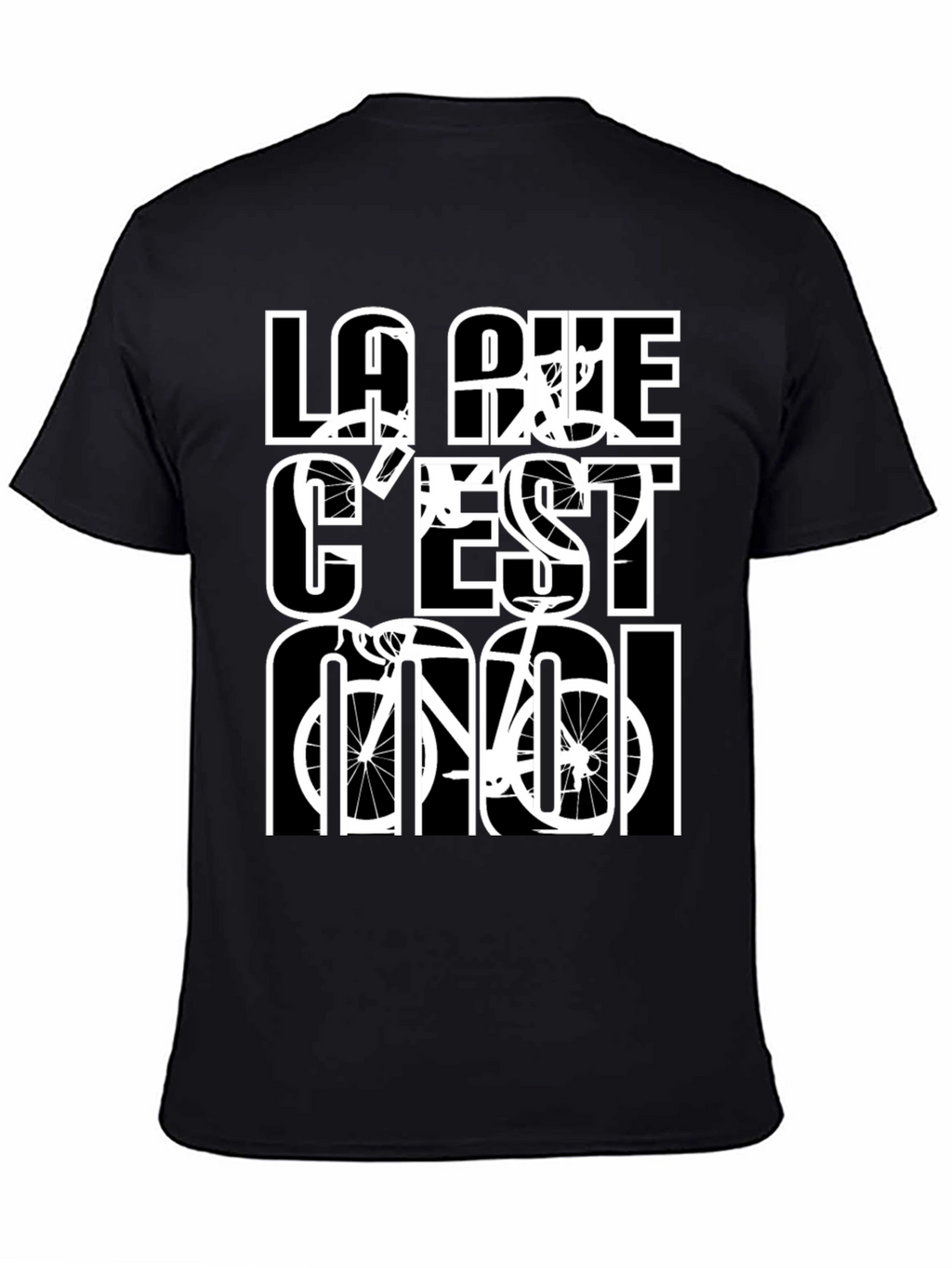 La Rue Cest Moi Black Graphic T-Shirt