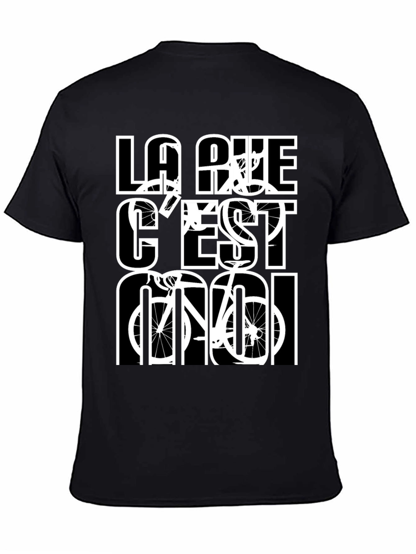 La Rue Cest Moi Black Graphic T-Shirt