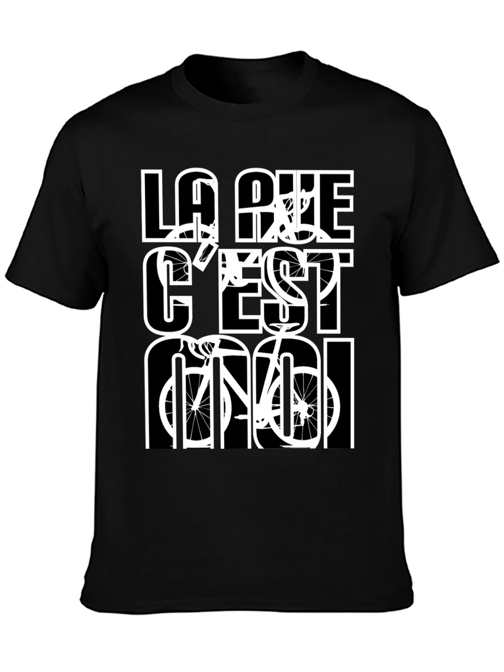La Rue Cest Moi Black Graphic T-Shirt
