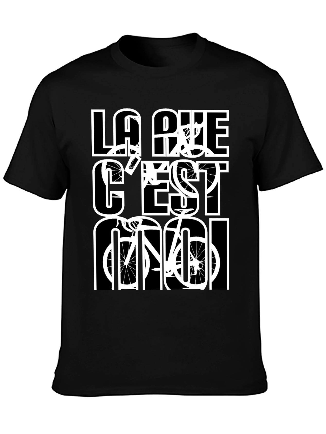 La Rue Cest Moi Black Graphic T-Shirt