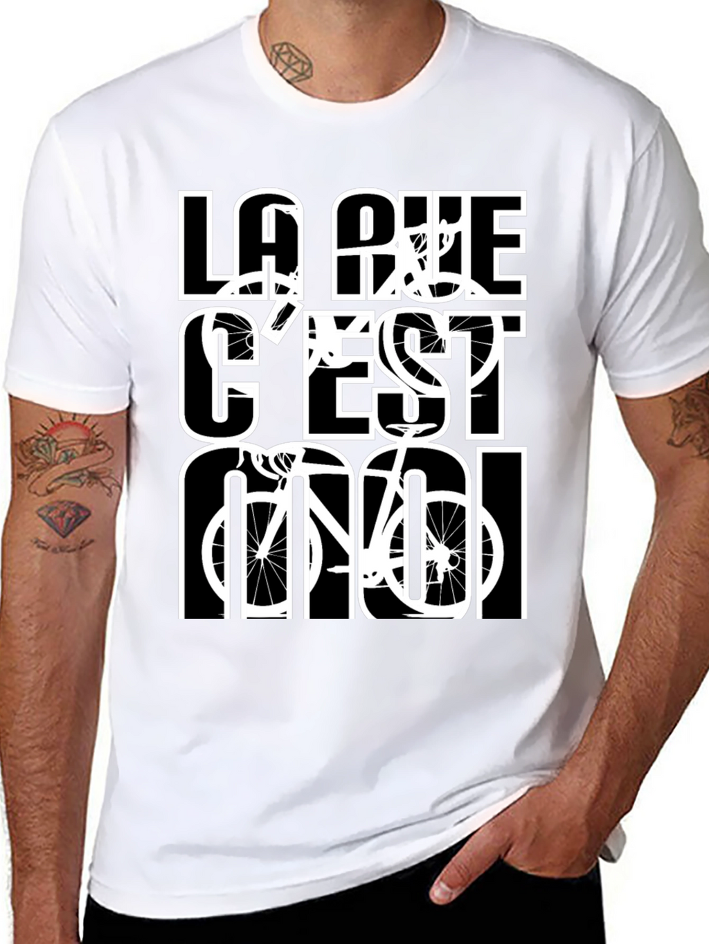 La Rue Cest Moi Black Graphic T-Shirt