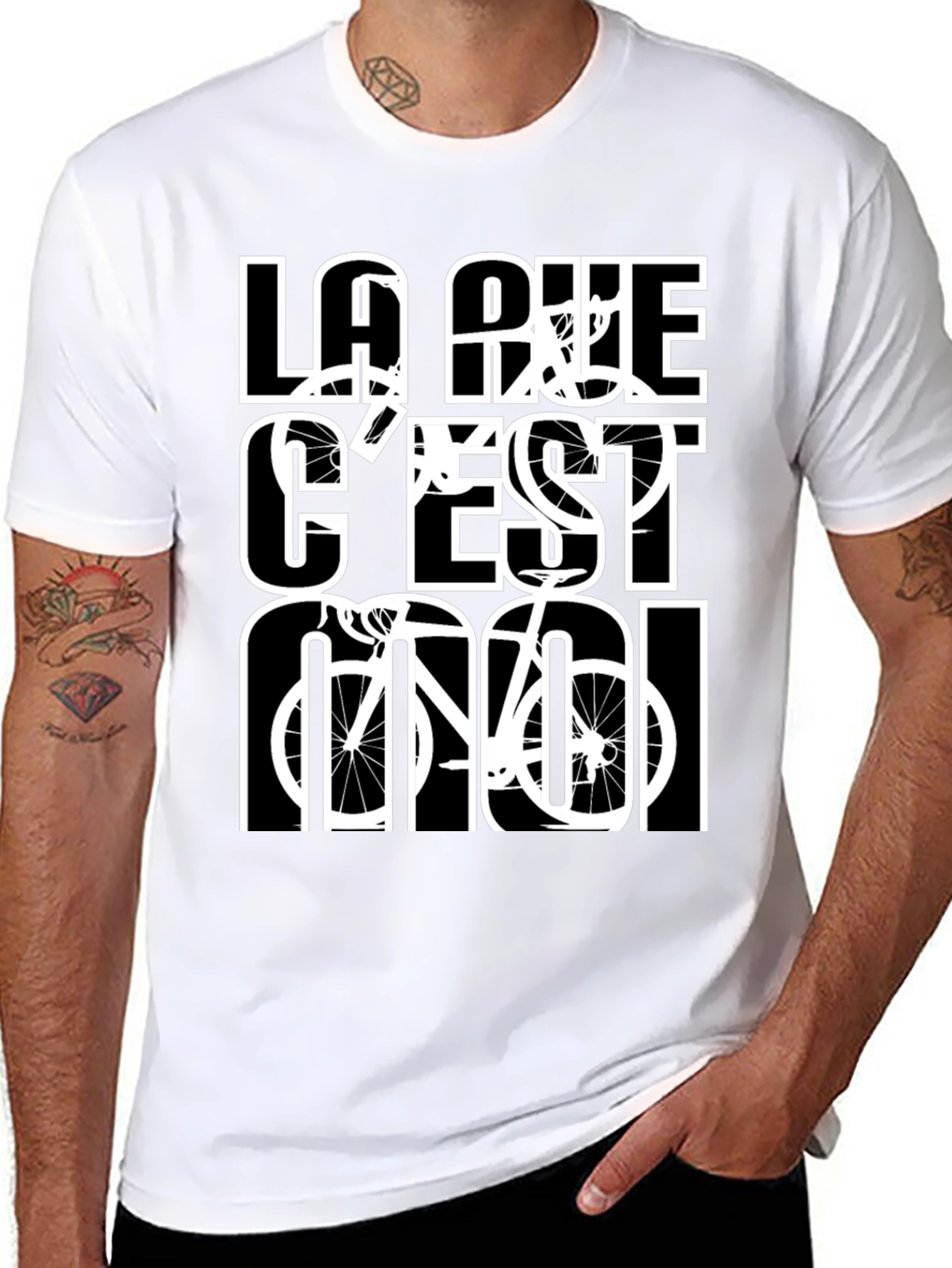 La Rue Cest Moi Black Graphic T-Shirt