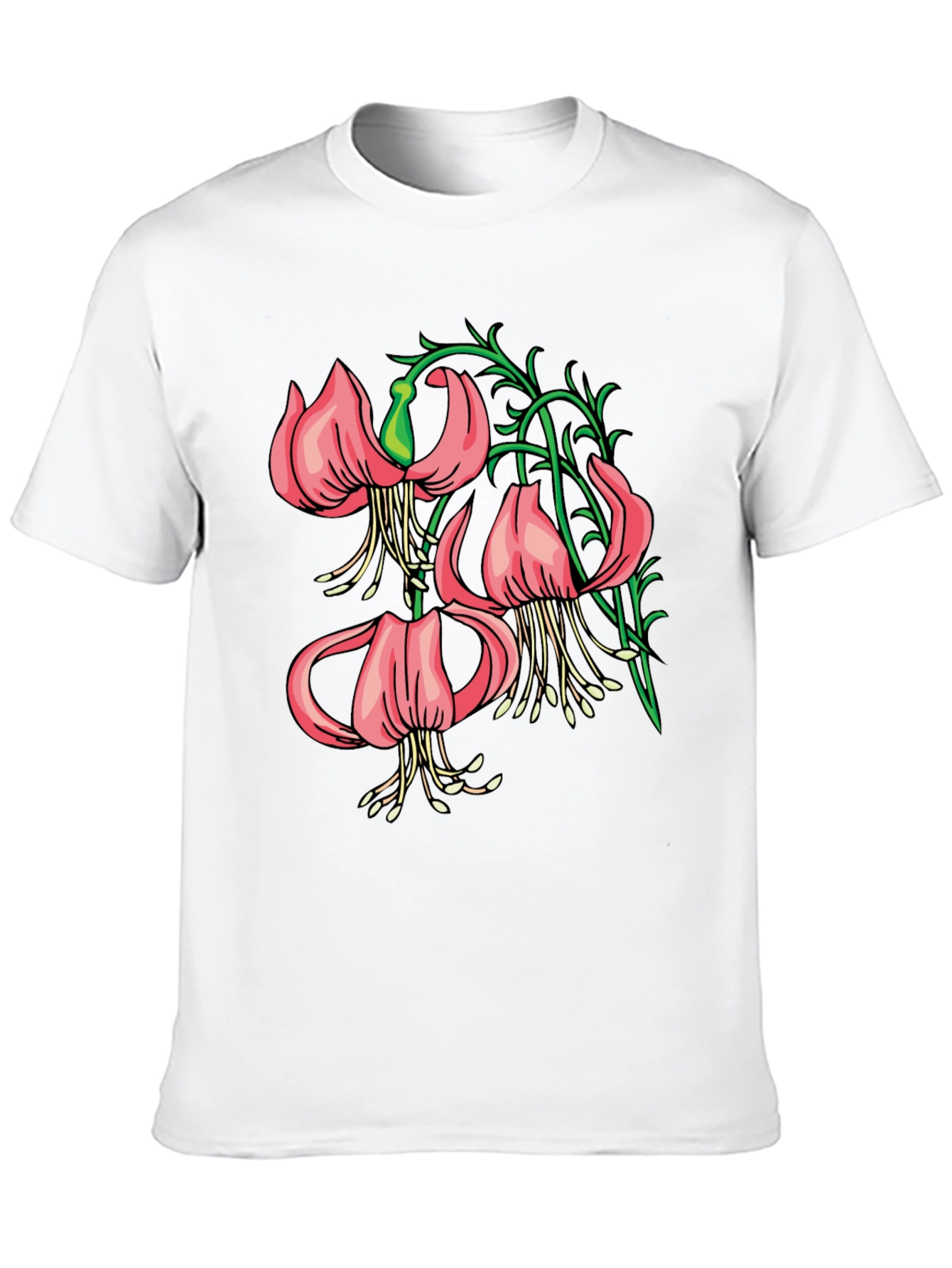 Floral Lily Graphic Black T-Shirt