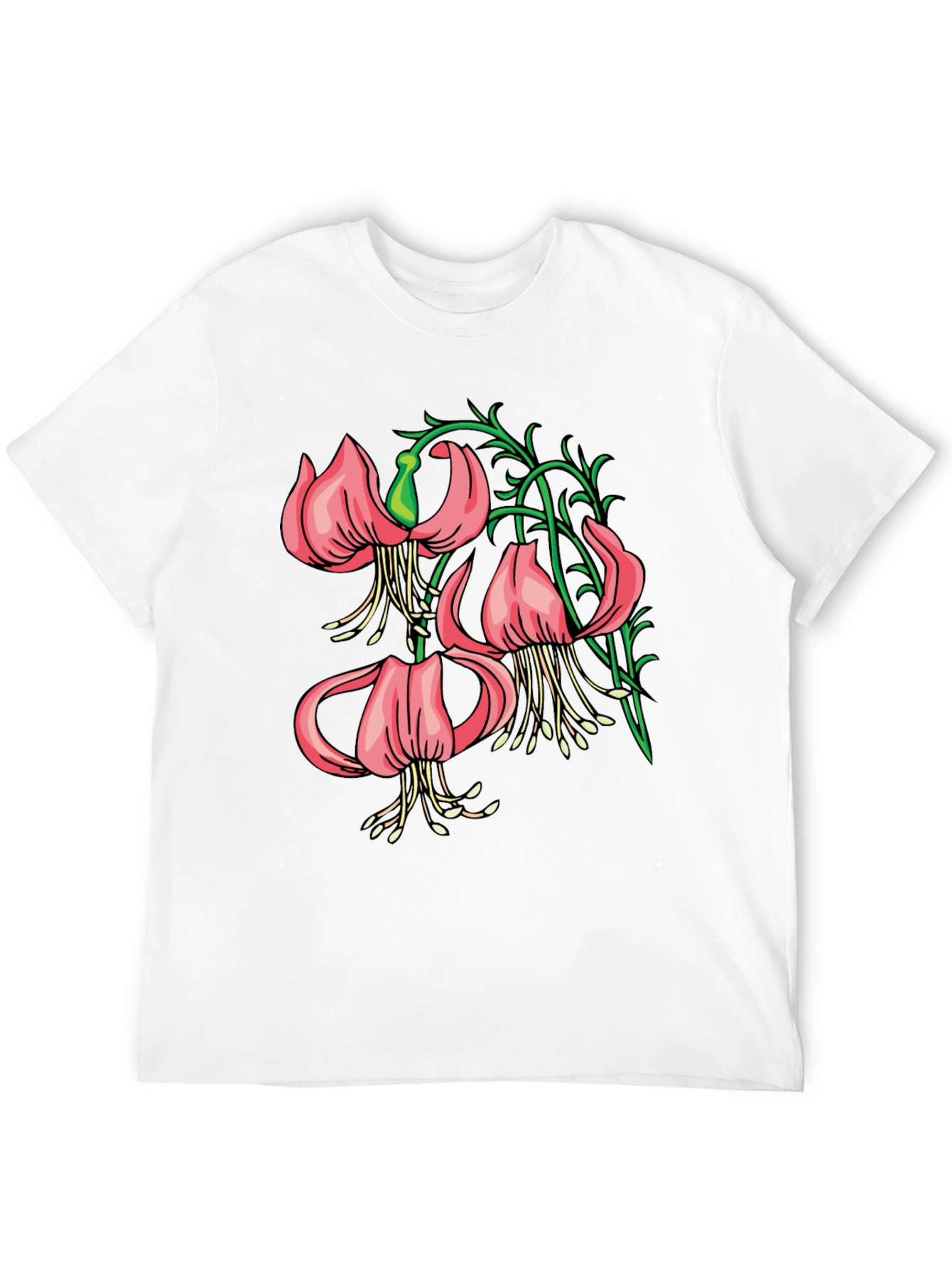 Floral Lily Graphic Black T-Shirt
