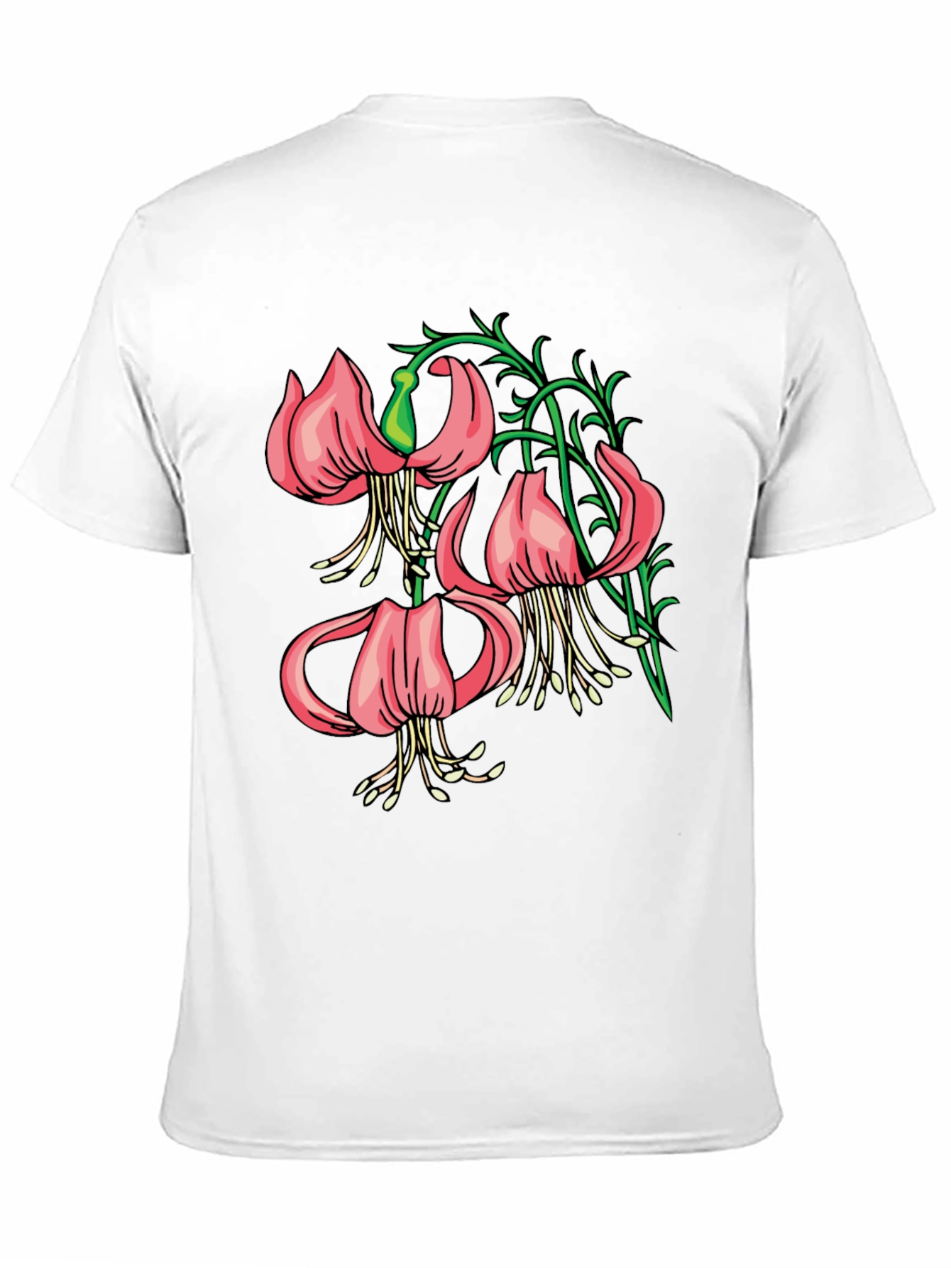 Floral Lily Graphic Black T-Shirt