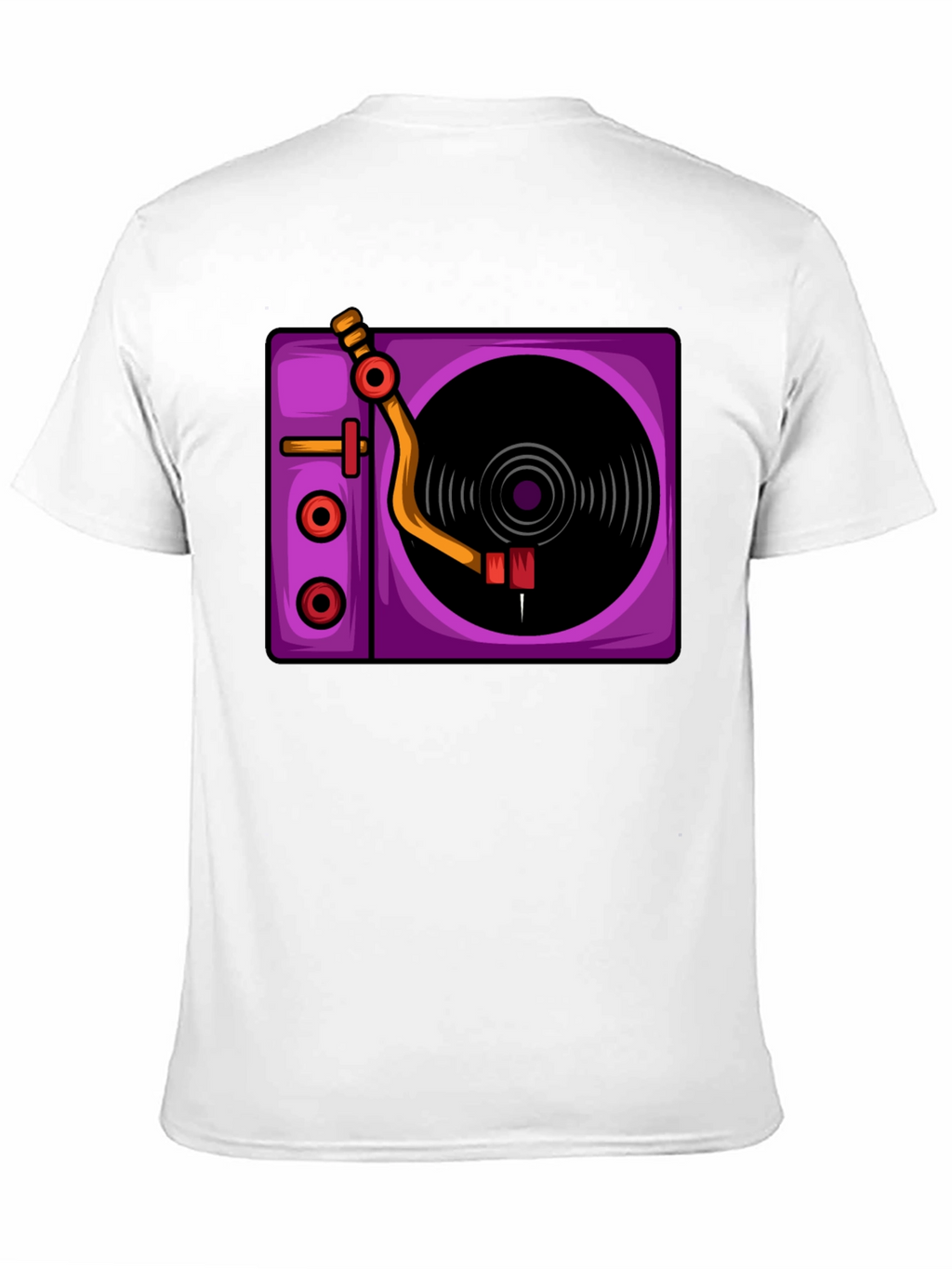 Retro Turntable Graphic T-Shirt - Black