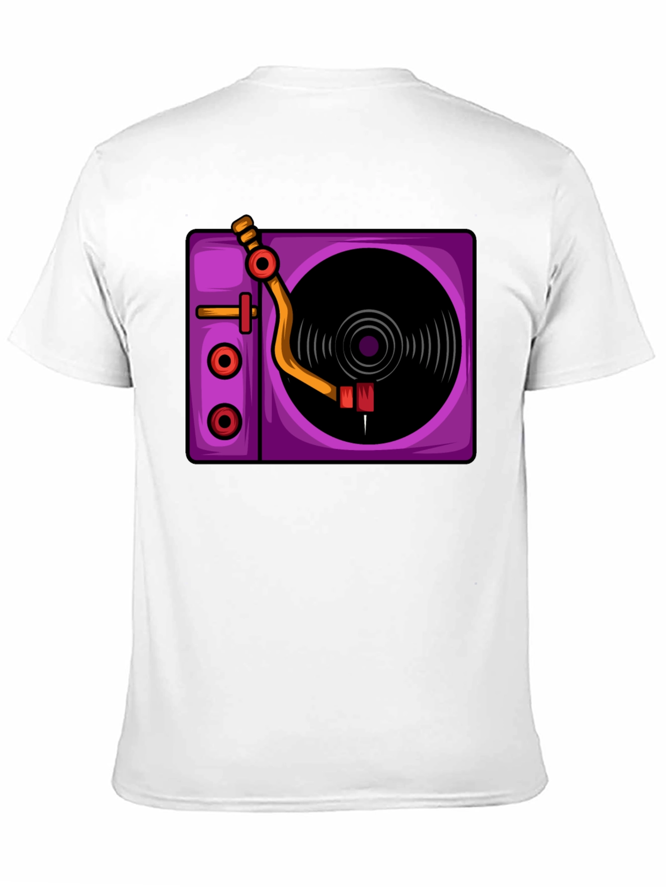Retro Turntable Graphic T-Shirt - Black