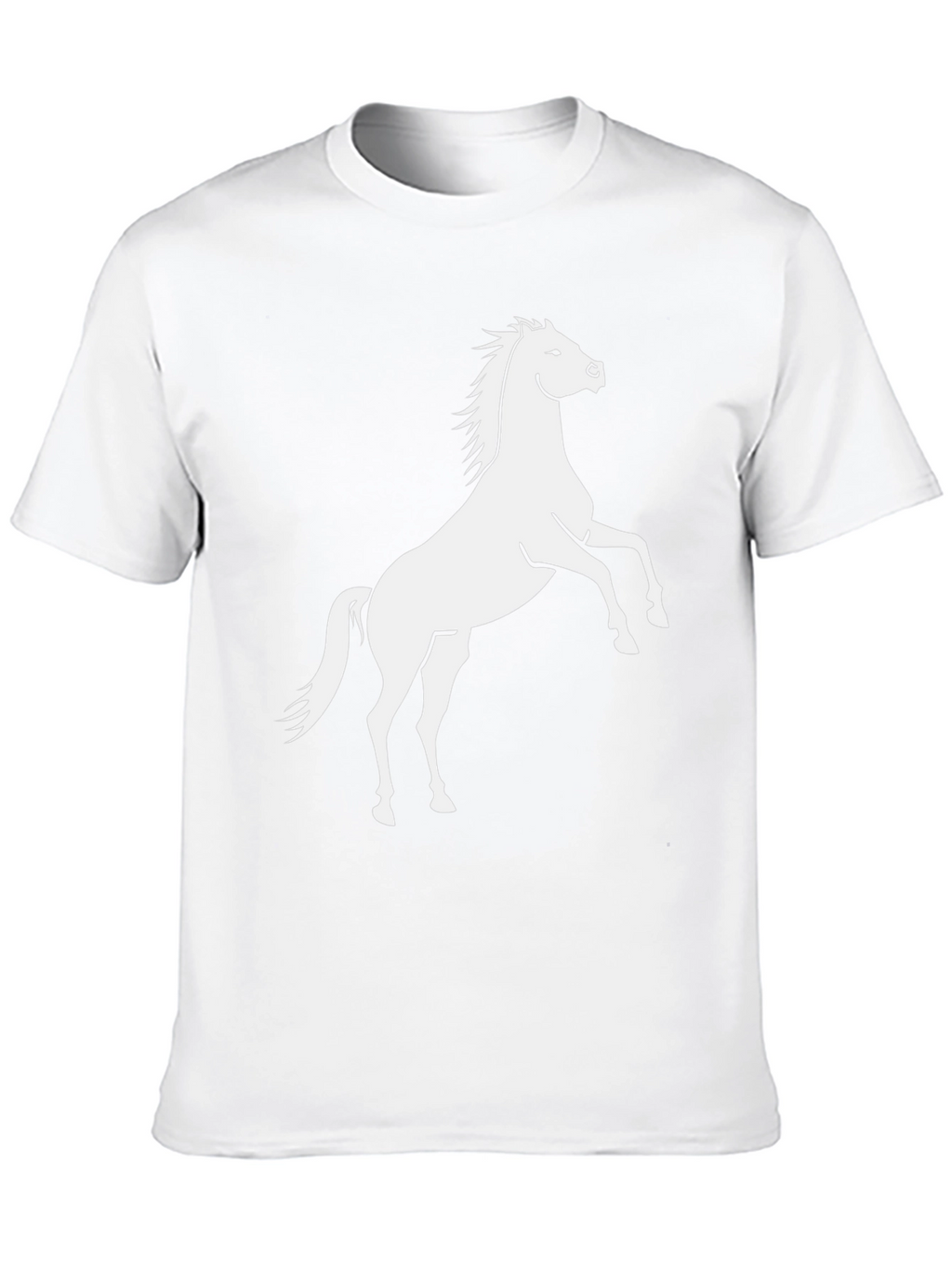 Black T-Shirt with White Horse Graphic
