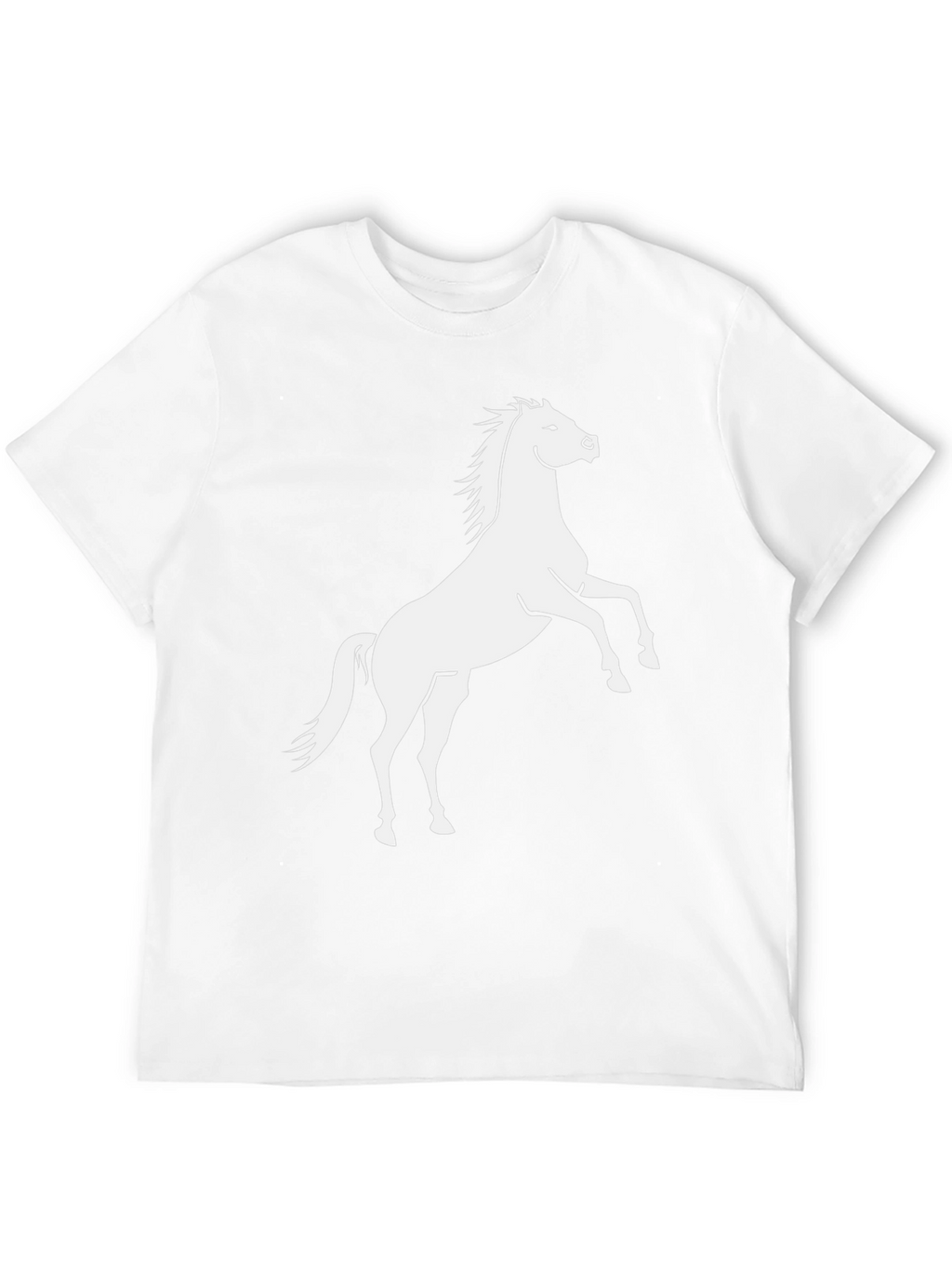 Black T-Shirt with White Horse Graphic