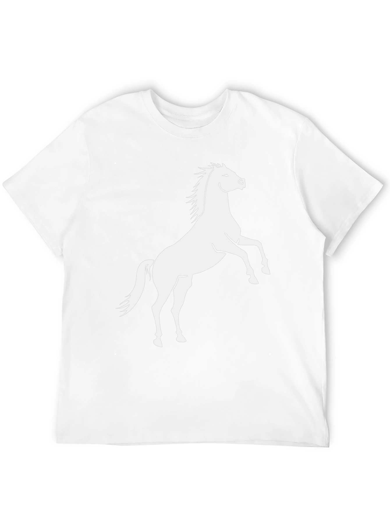 Black T-Shirt with White Horse Graphic