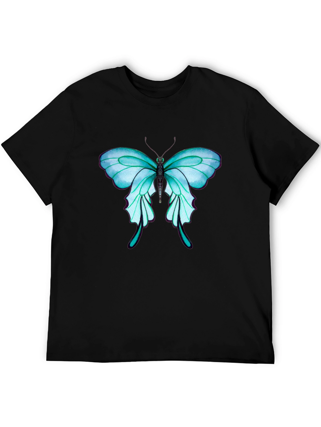 Butterfly Graphic Tee - Stylish Mens Black T-Shirt
