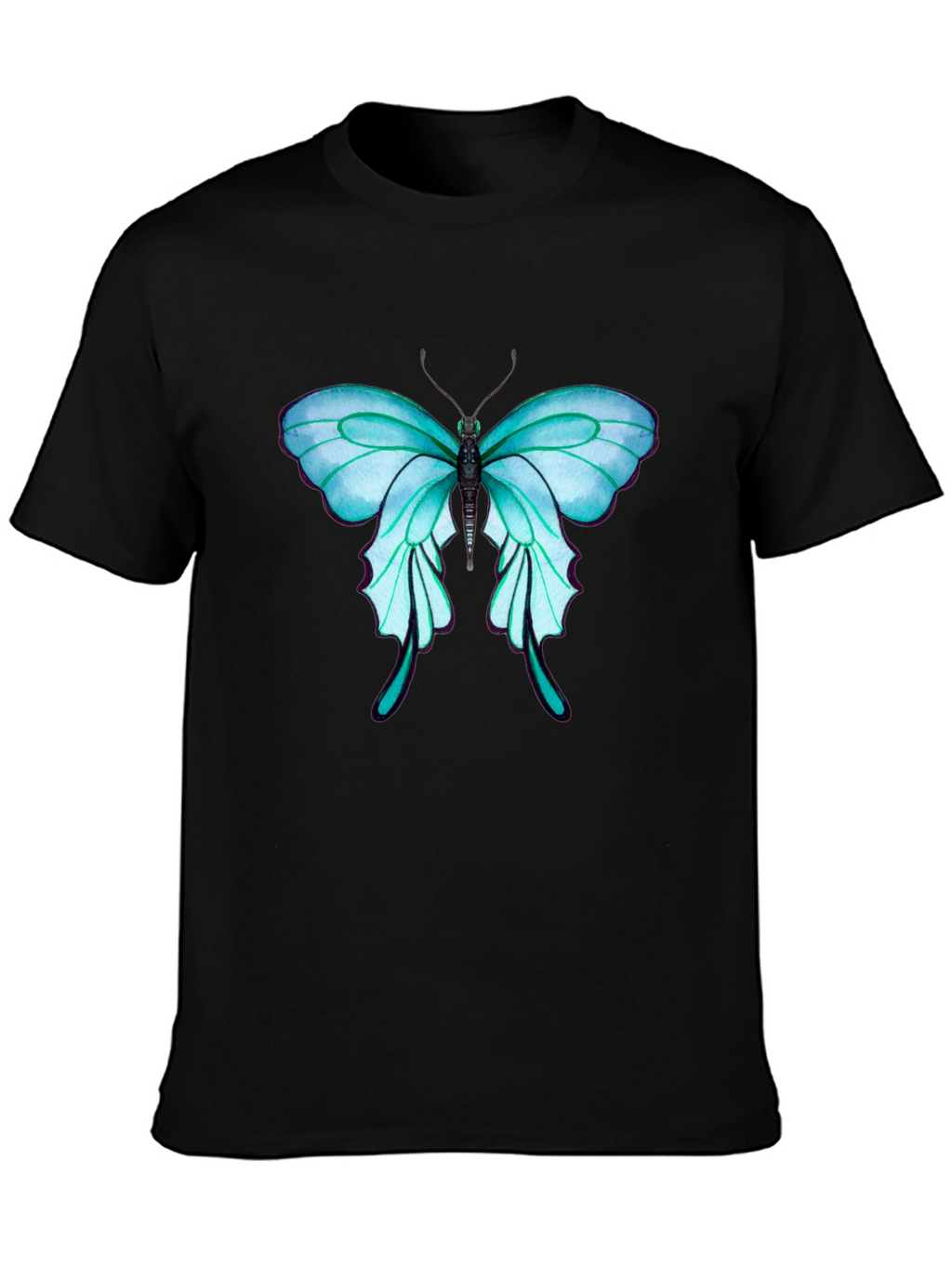 Butterfly Graphic Tee - Stylish Mens Black T-Shirt