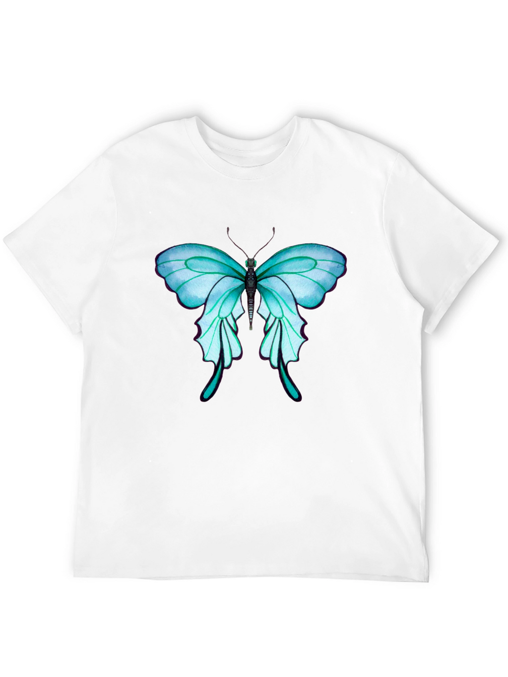 Butterfly Graphic Tee - Stylish Mens Black T-Shirt