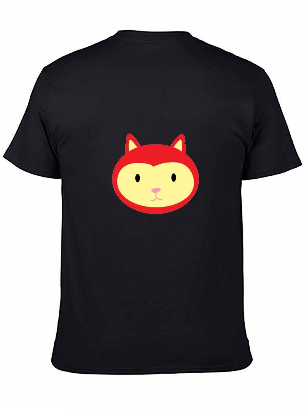 Red Fox Face Graphic Black T-Shirt