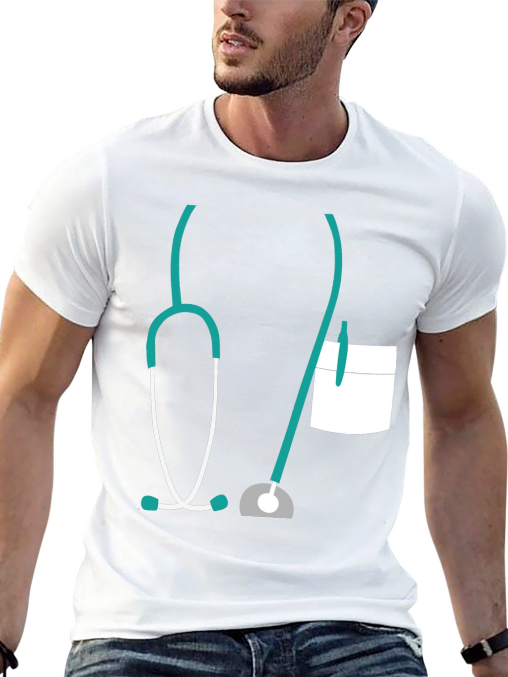 Doctor Stethoscope Graphic Tee - Novelty Medical Shirt