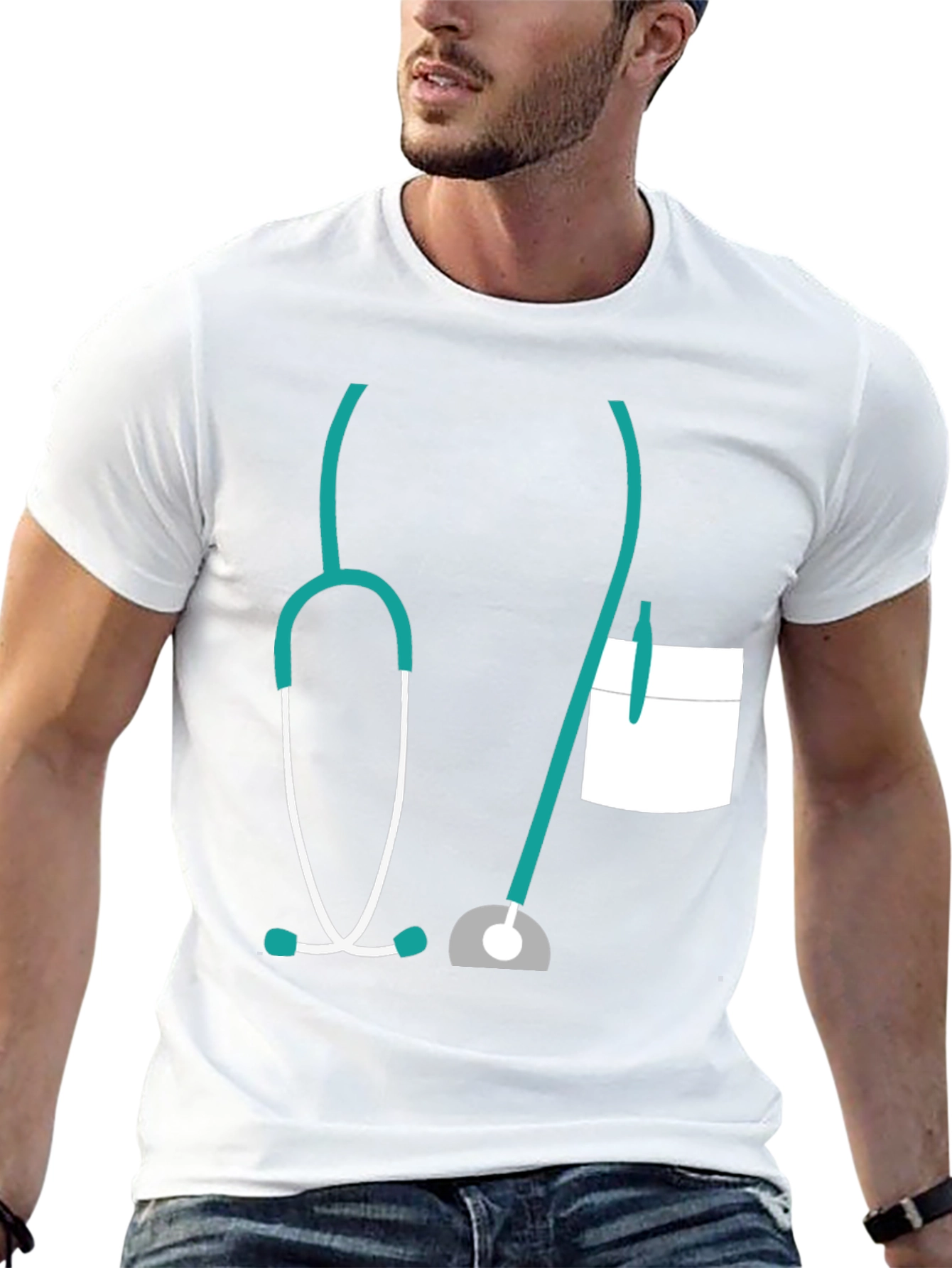 Doctor Stethoscope Graphic Tee - Novelty Medical Shirt