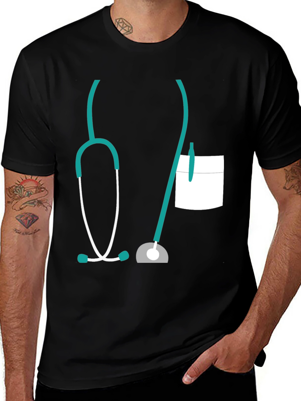 Doctor Stethoscope Graphic Tee - Novelty Medical Shirt