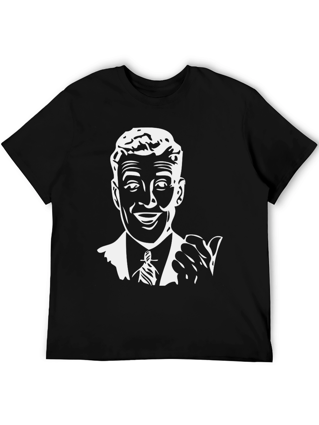 Retro Ad Man Graphic Tee - Black T-Shirt