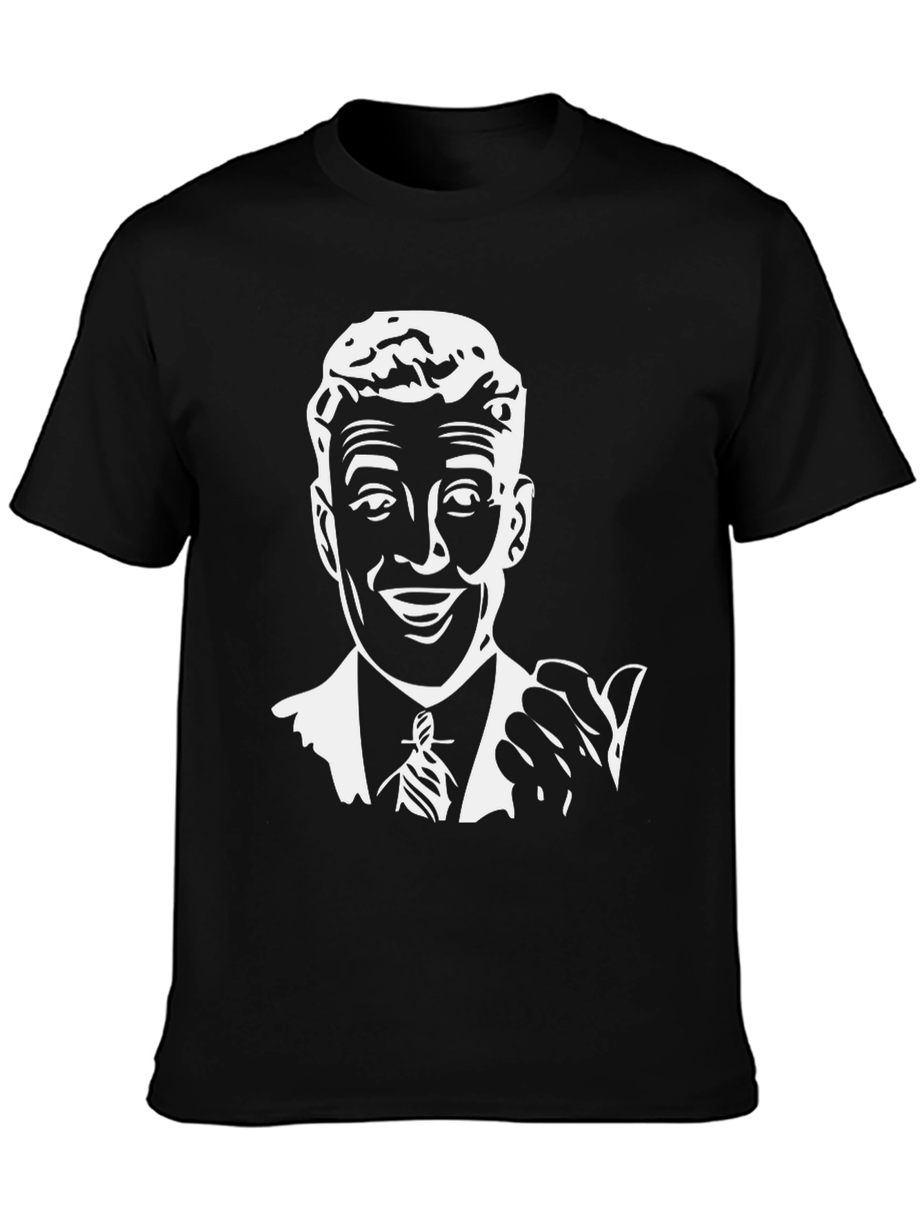 Retro Ad Man Graphic Tee - Black T-Shirt