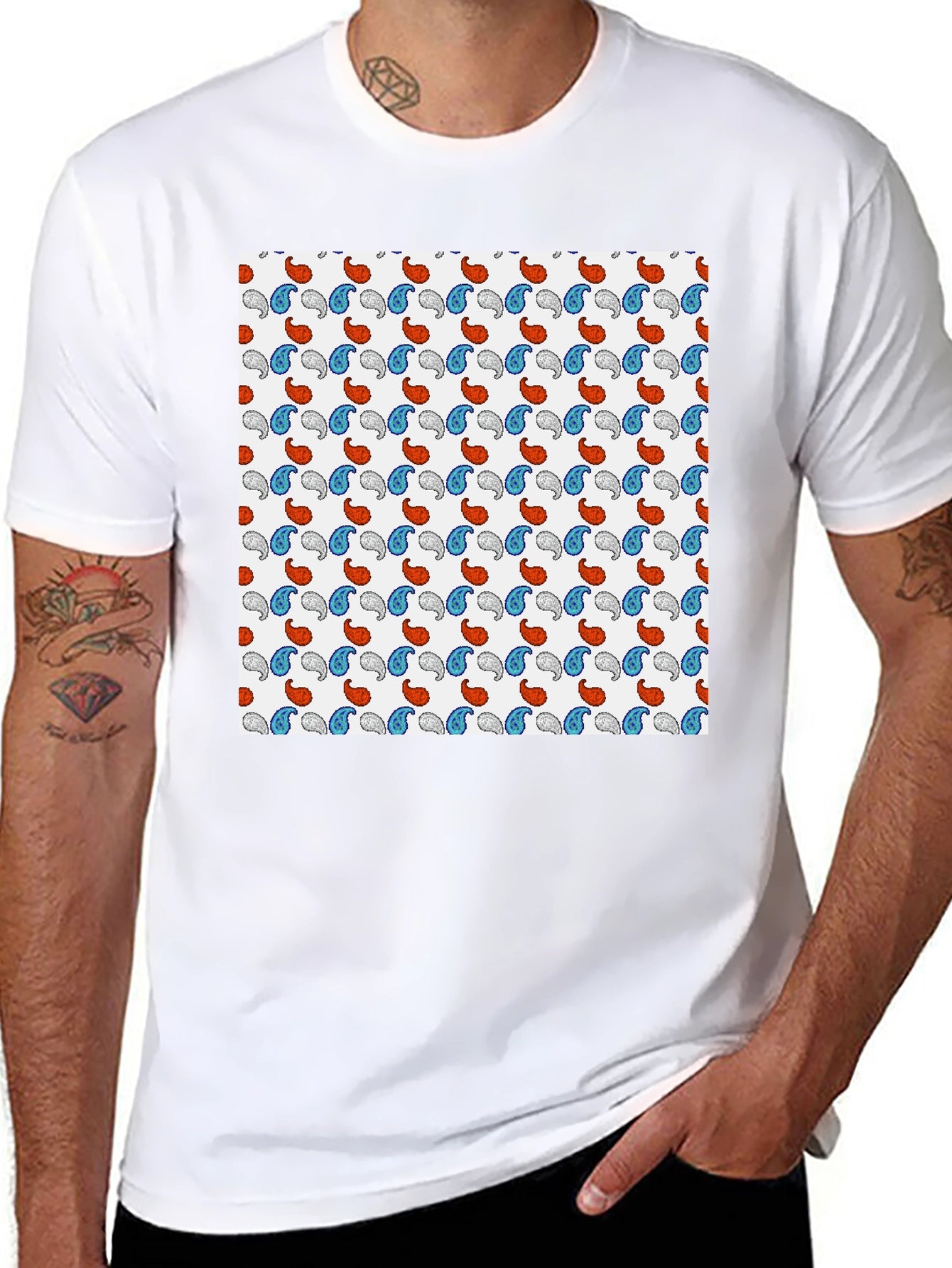 Paisley Pattern Tee - Stylish Comfort