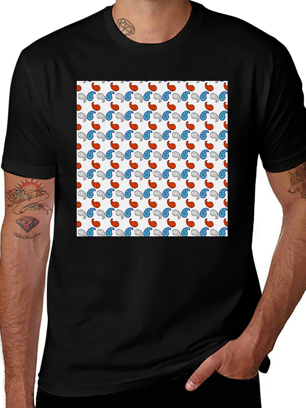 Paisley Pattern Tee - Stylish Comfort