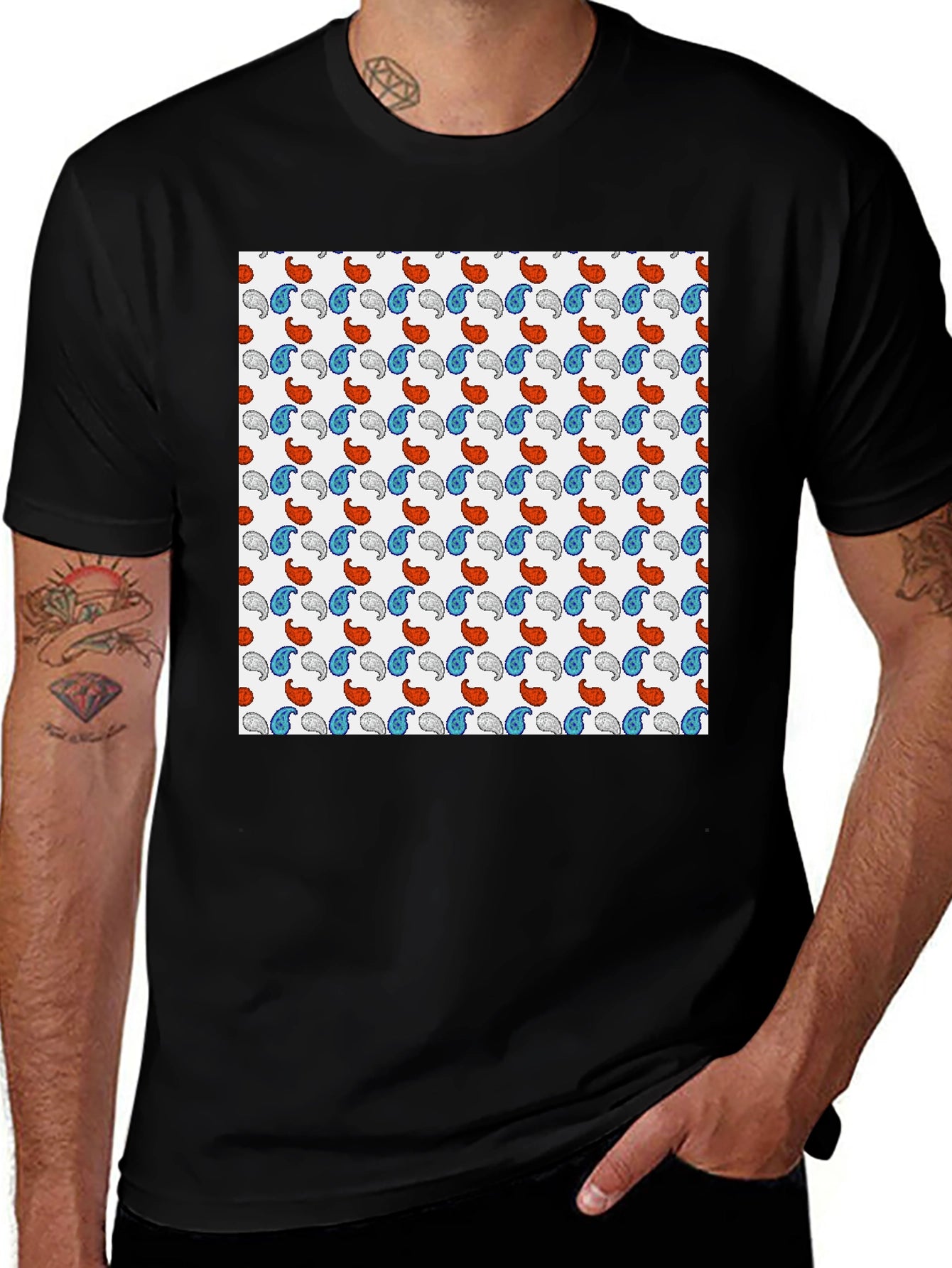 Paisley Pattern Tee - Stylish Comfort