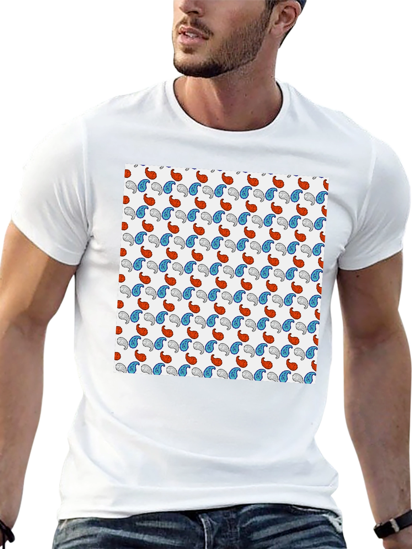 Paisley Pattern Tee - Stylish Comfort