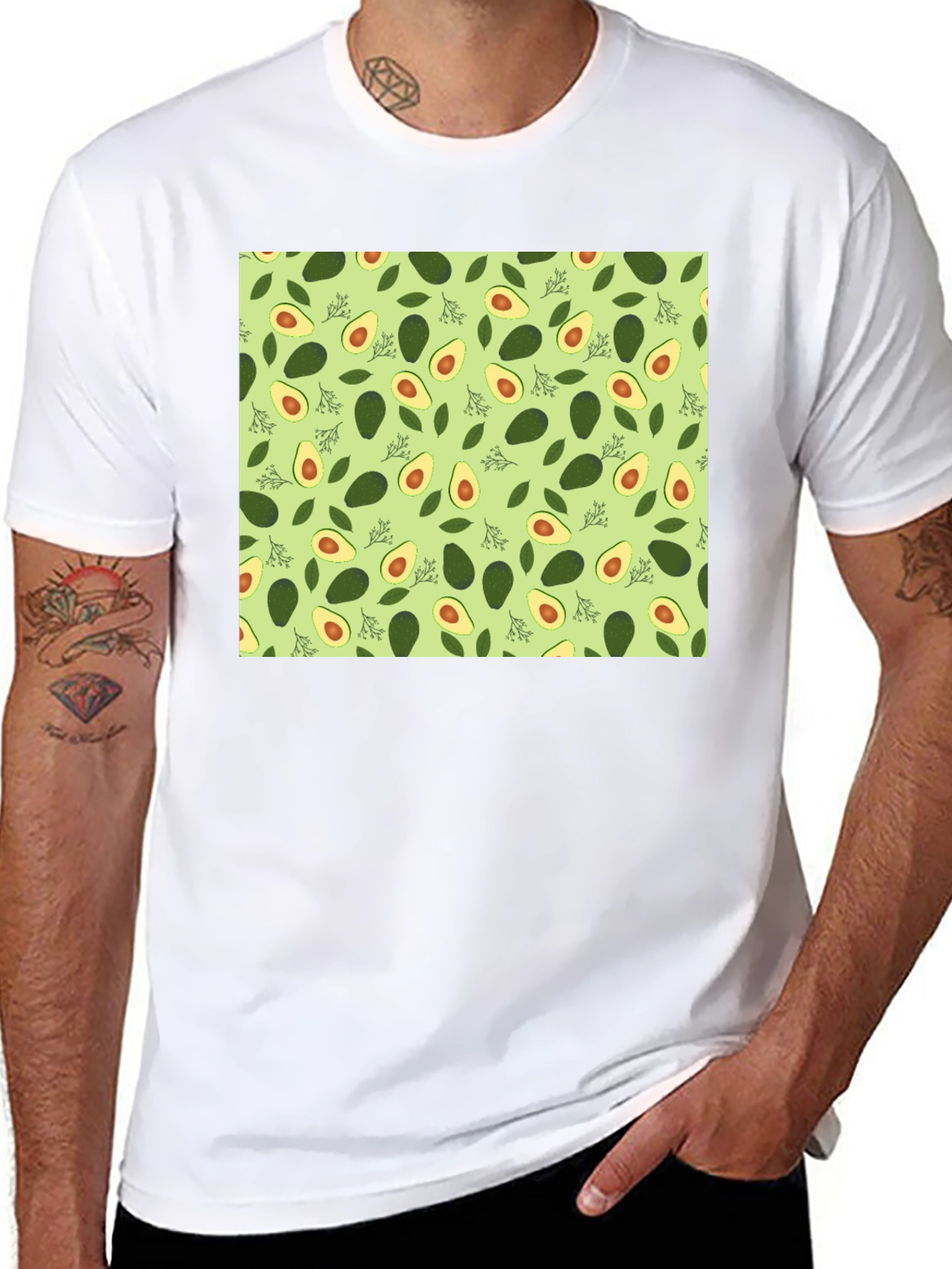 Avocado Patterned T-Shirt - Trendy & Fun