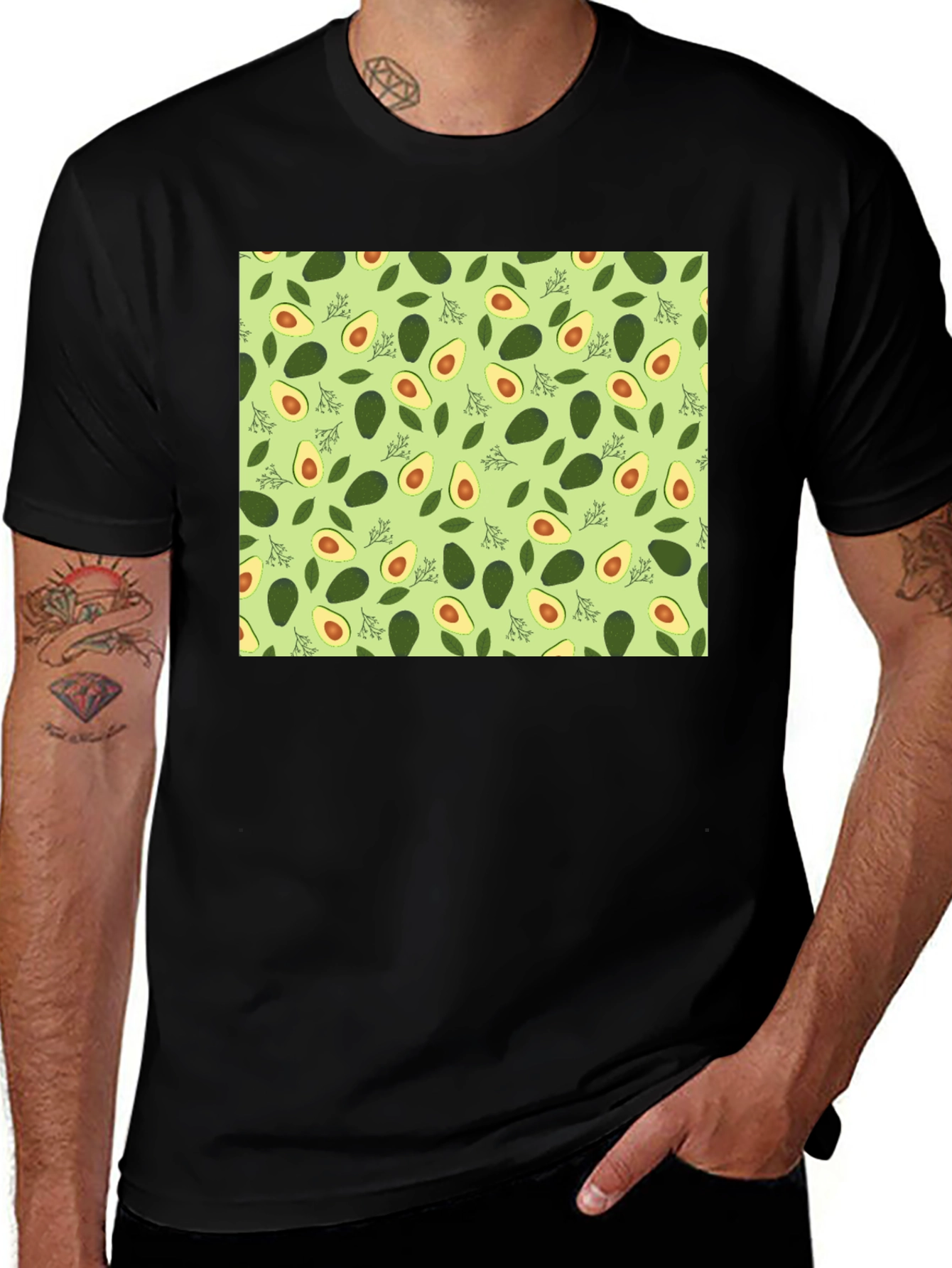 Avocado Patterned T-Shirt - Trendy & Fun