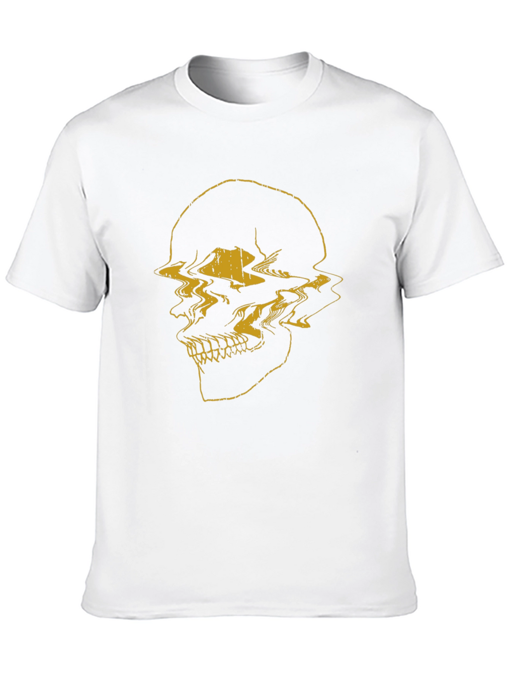 Glitch Skull Graphic Tee - Modern Streetwear T-Shirt