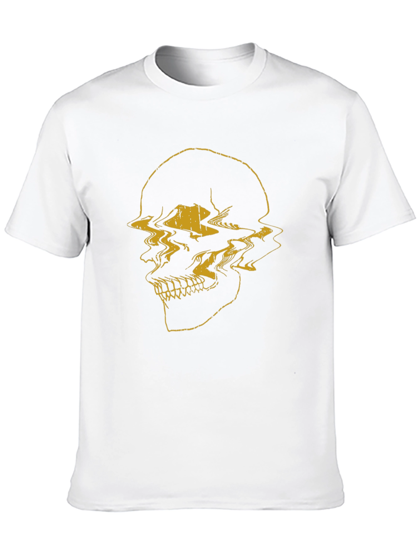 Glitch Skull Graphic Tee - Modern Streetwear T-Shirt