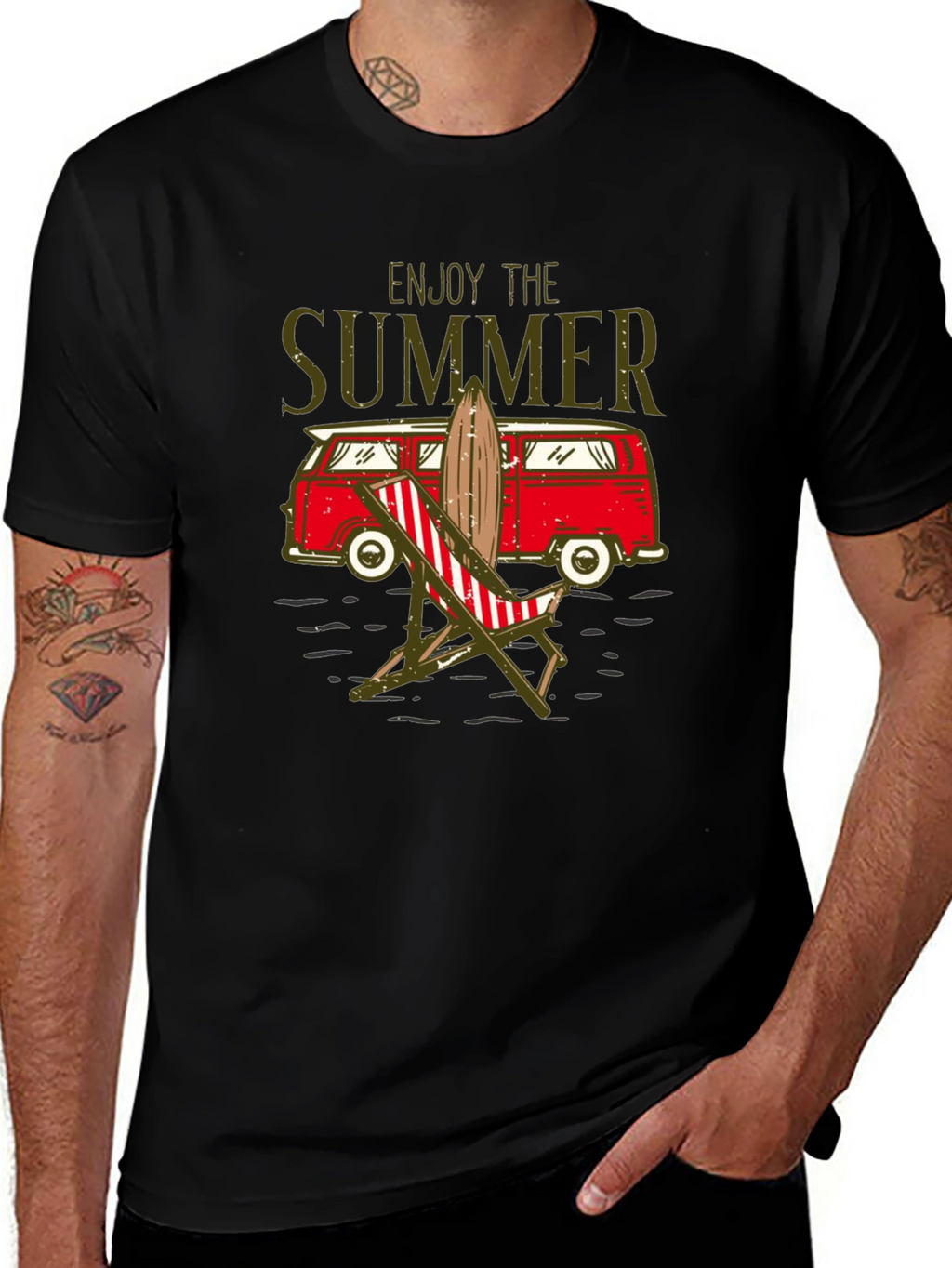 Enjoy The Summer T-Shirt Beach Van Surfboard