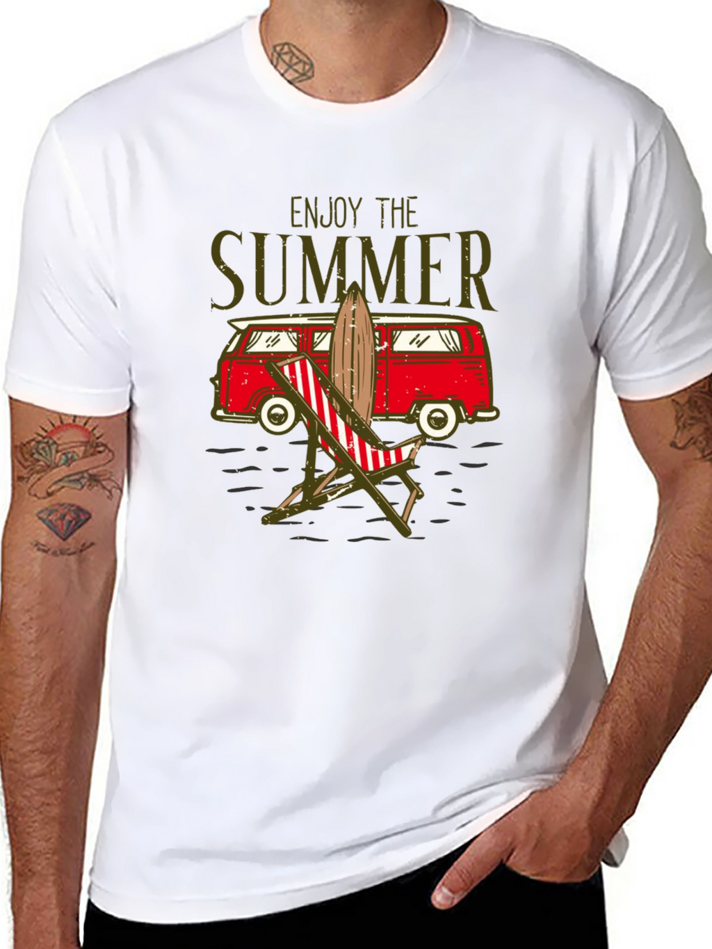 Enjoy The Summer T-Shirt Beach Van Surfboard