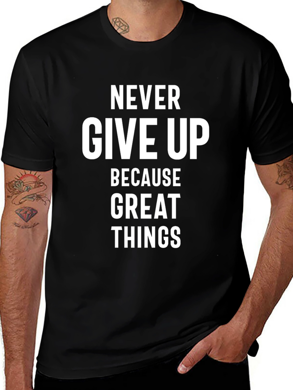 Inspirational Never Give Up Graphic Tee