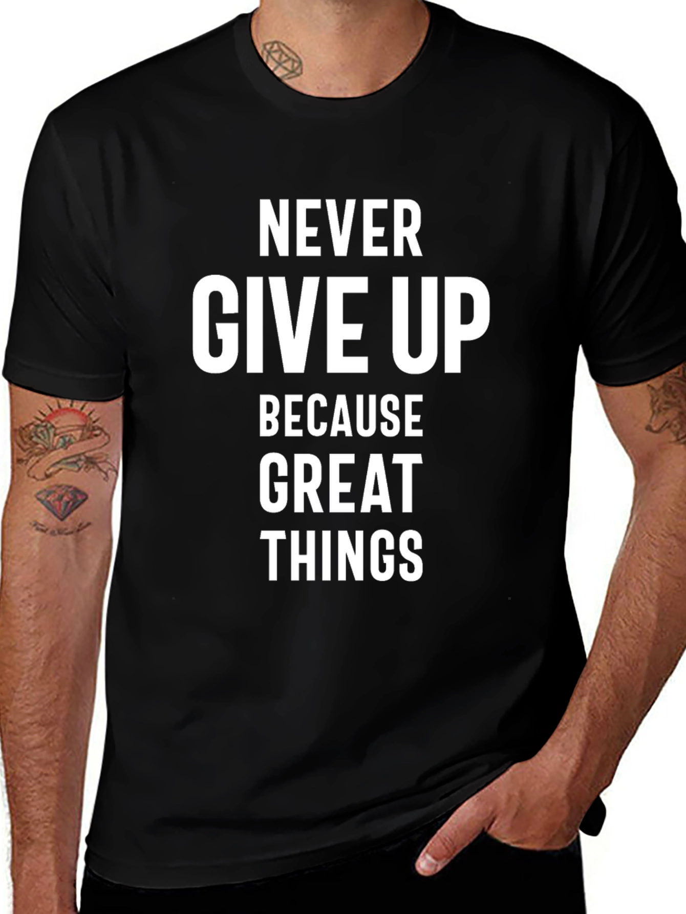 Inspirational Never Give Up Graphic Tee