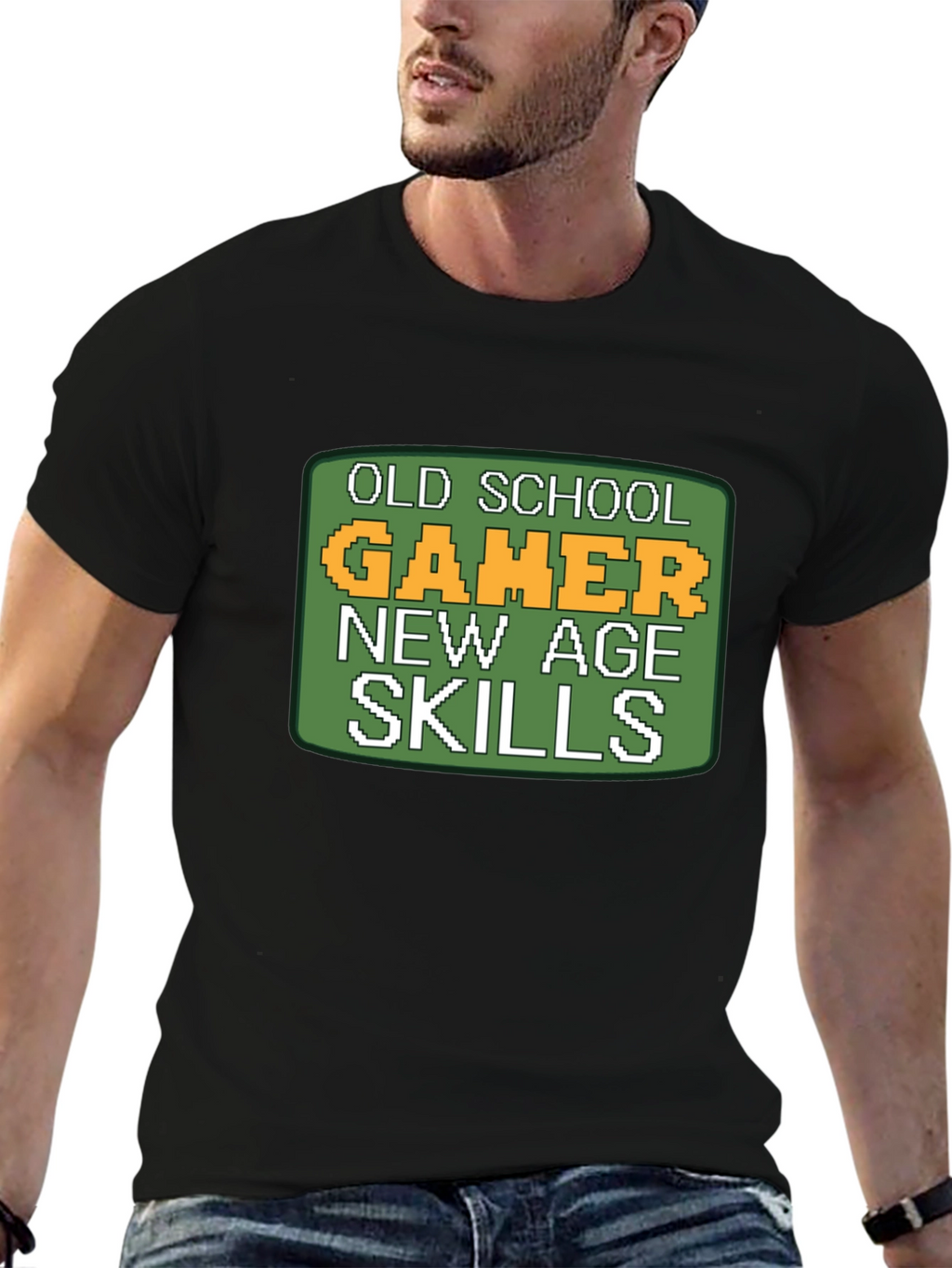 Old School Gamer T-Shirt - Pixelated Retro Design