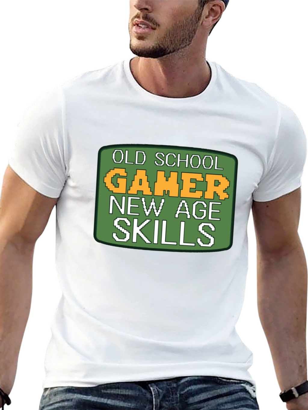 Old School Gamer T-Shirt - Pixelated Retro Design