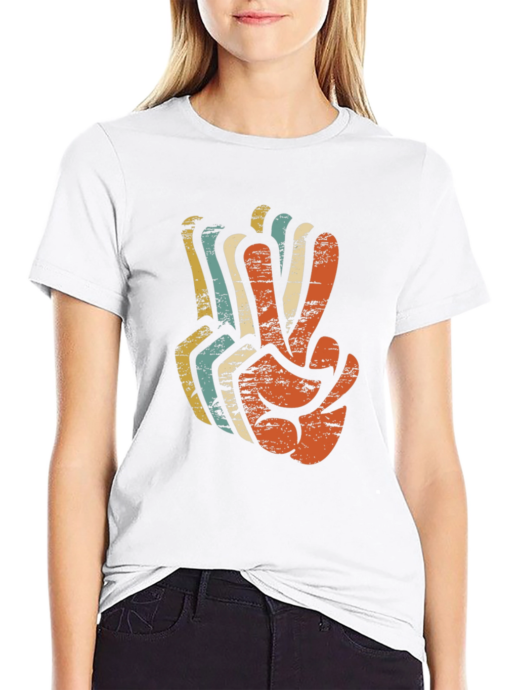 Retro Peace Sign Graphic T-Shirt