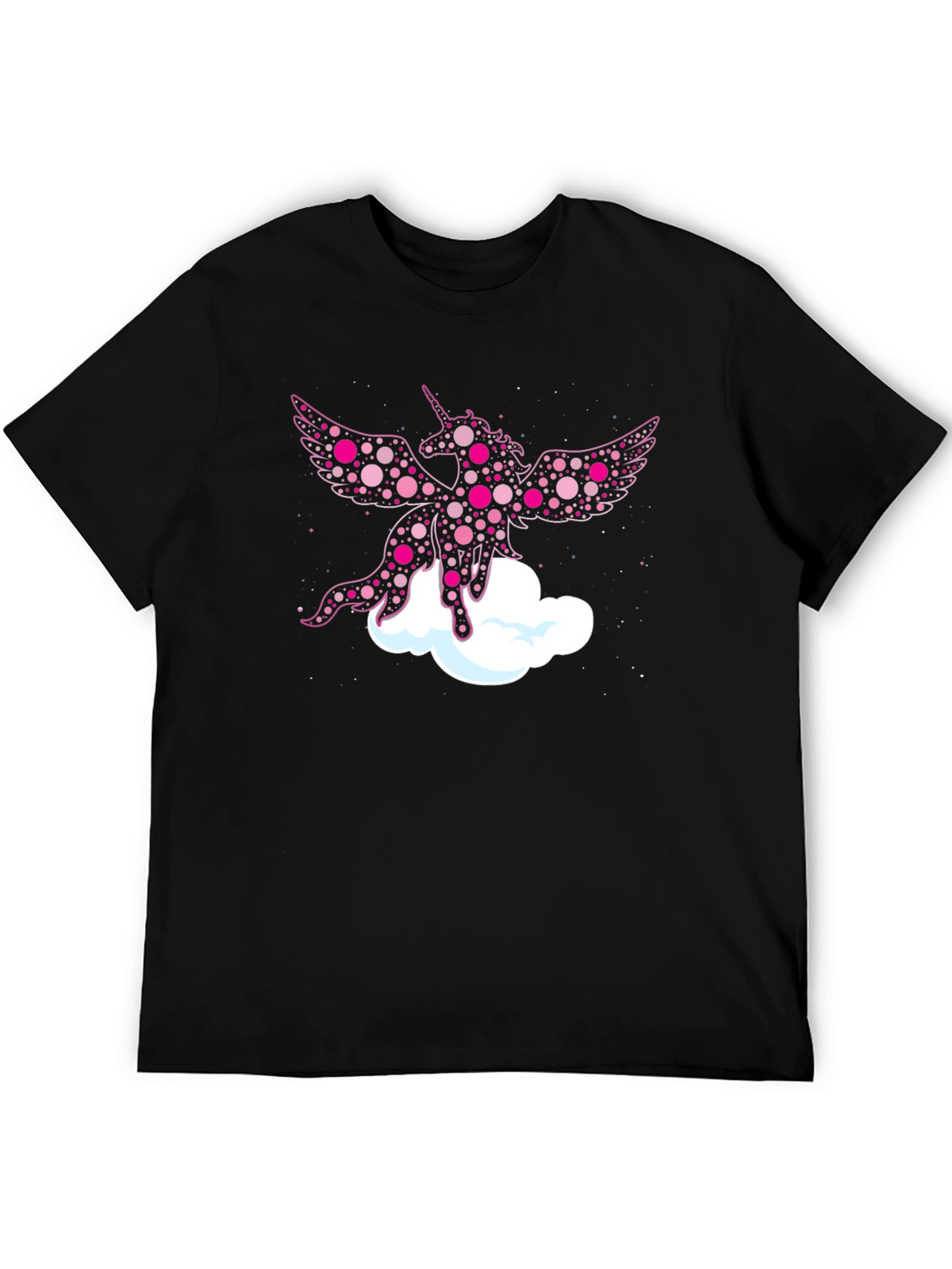Whimsical Unicorn Graphic Tee - Black Cotton Blend