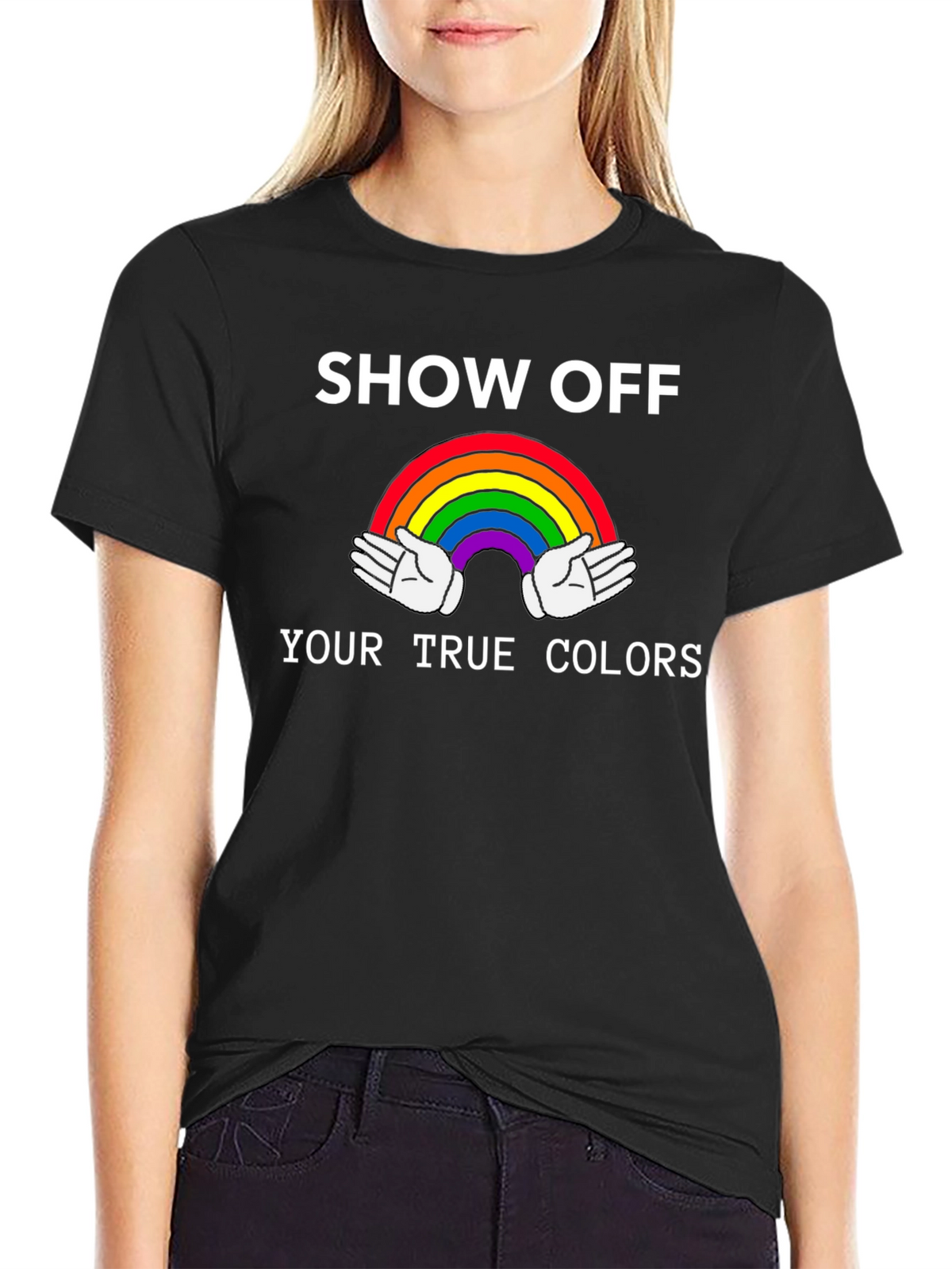 Show Off Your True Colors Rainbow Graphic Tee