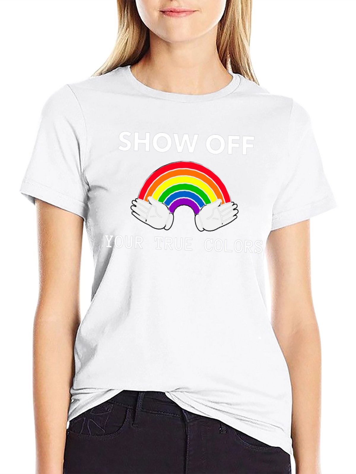 Show Off Your True Colors Rainbow Graphic Tee