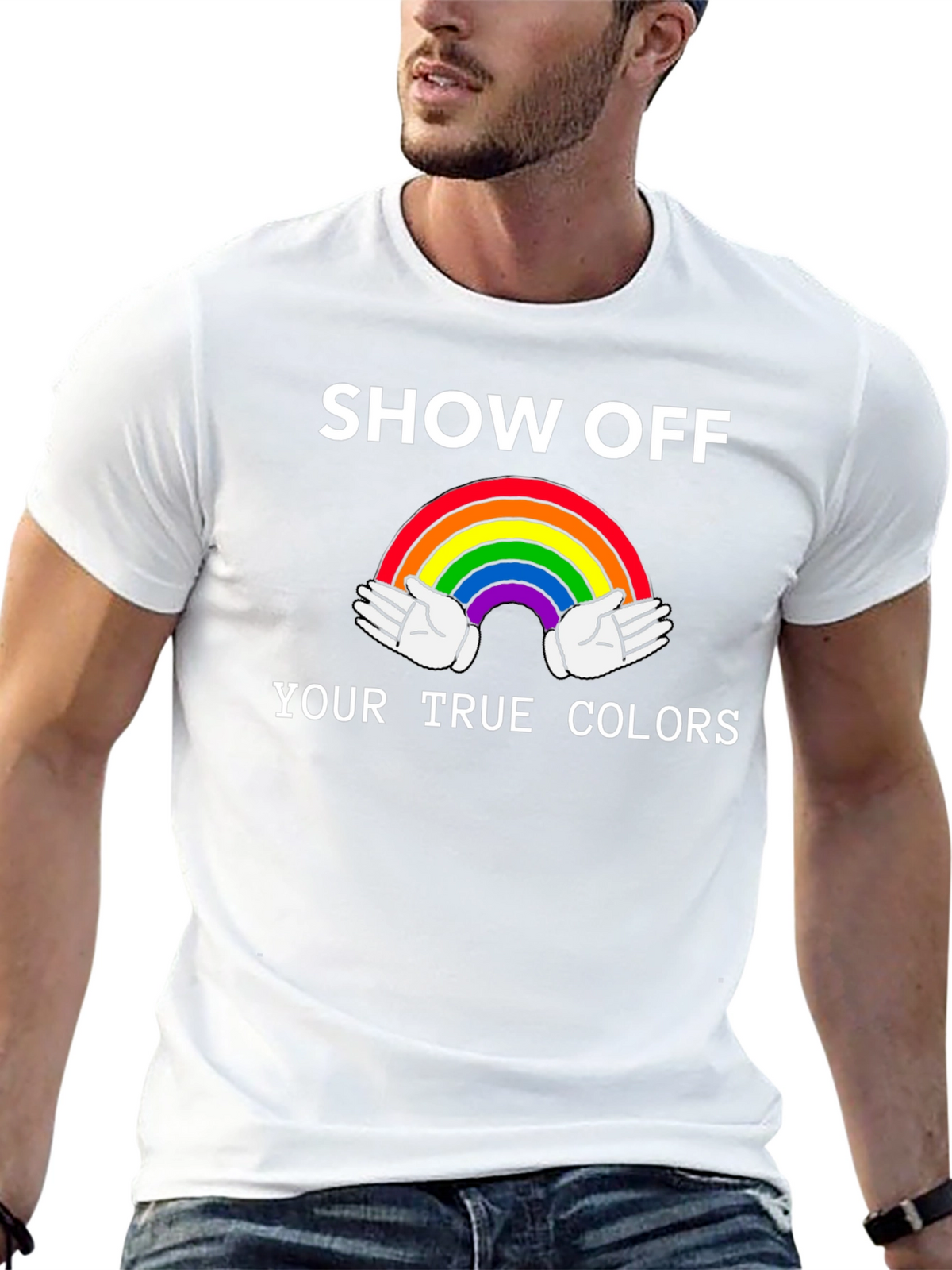 Show Off Your True Colors Rainbow Graphic Tee