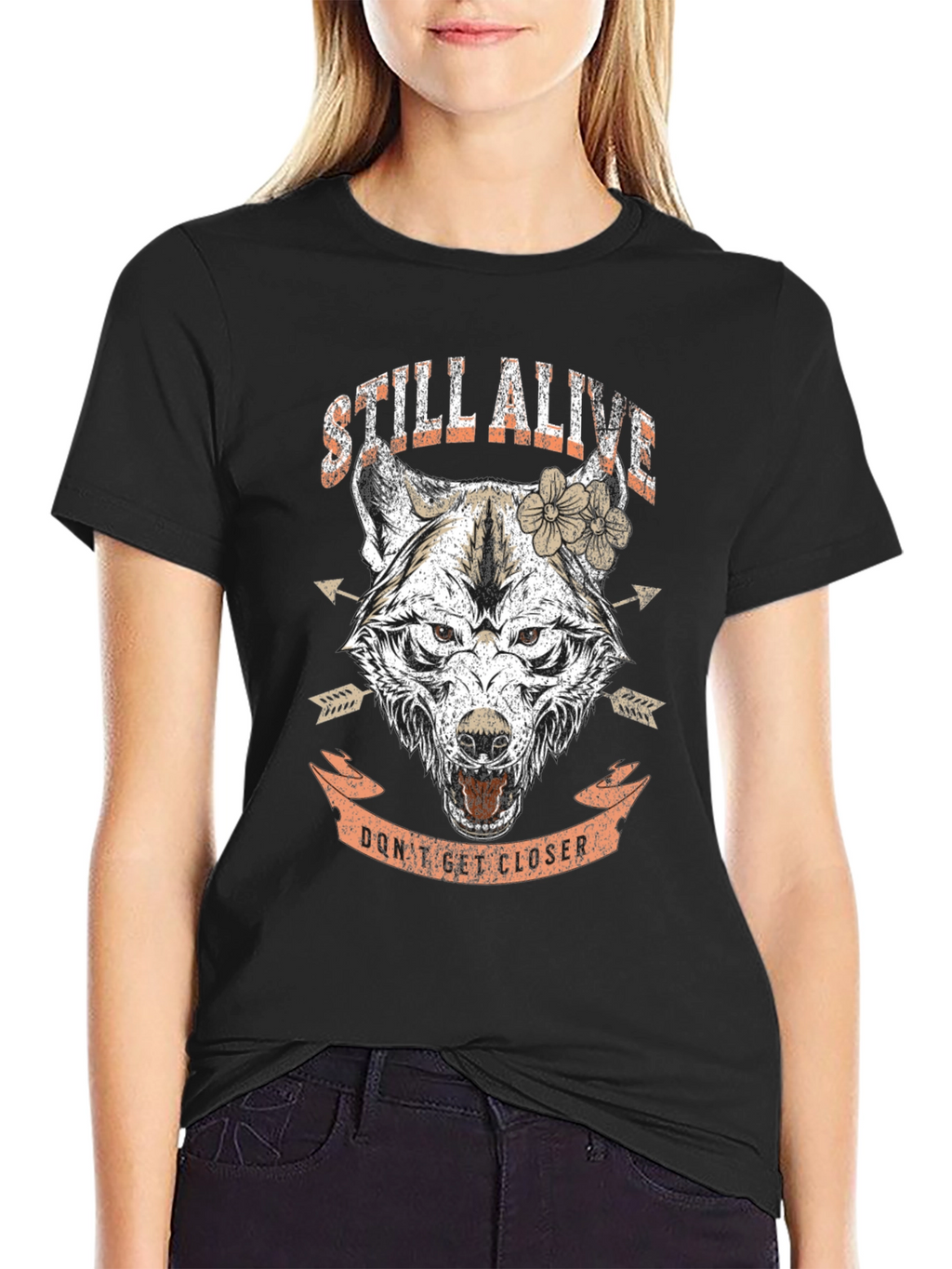 Still Alive Wolf Graphic Print Tee