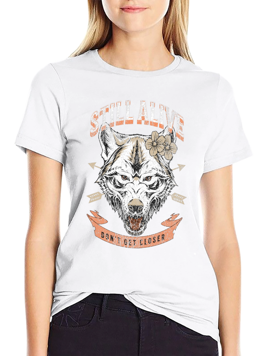 Still Alive Wolf Graphic Print Tee