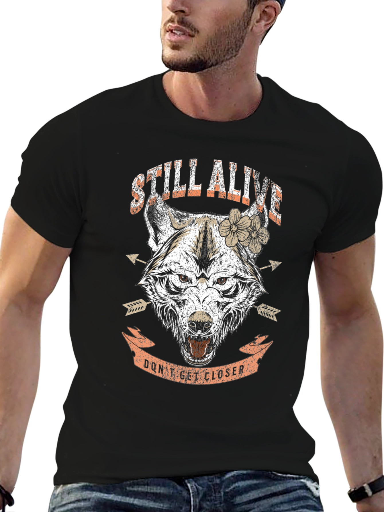 Still Alive Wolf Graphic Print Tee